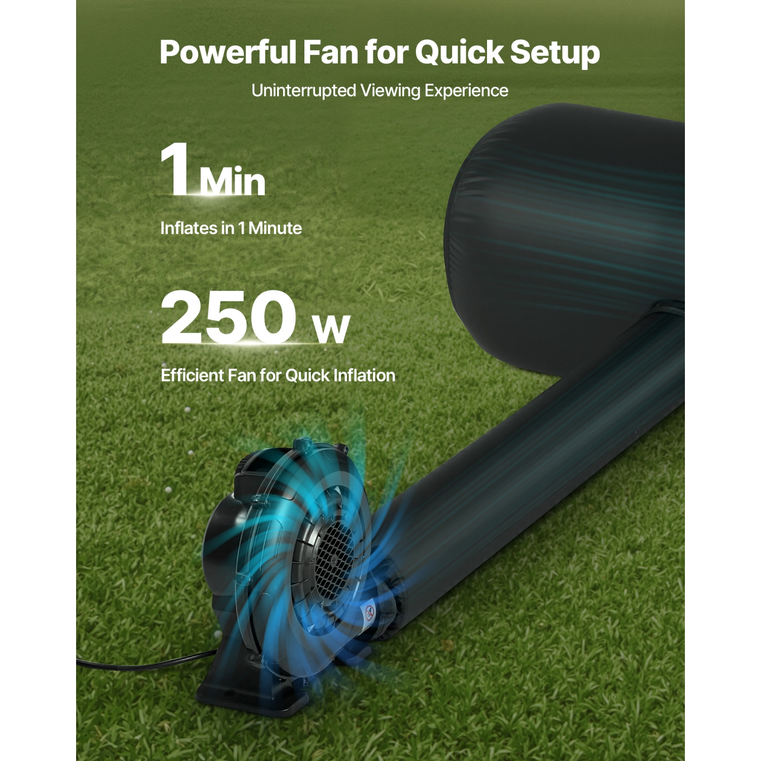 VEVOR 16FT Inflatable Movie Screen, Inflatable Projector Screen with Portable Storage Bag, 16:9 Easy Set Up Movie Projection for Outdoor Backyard,