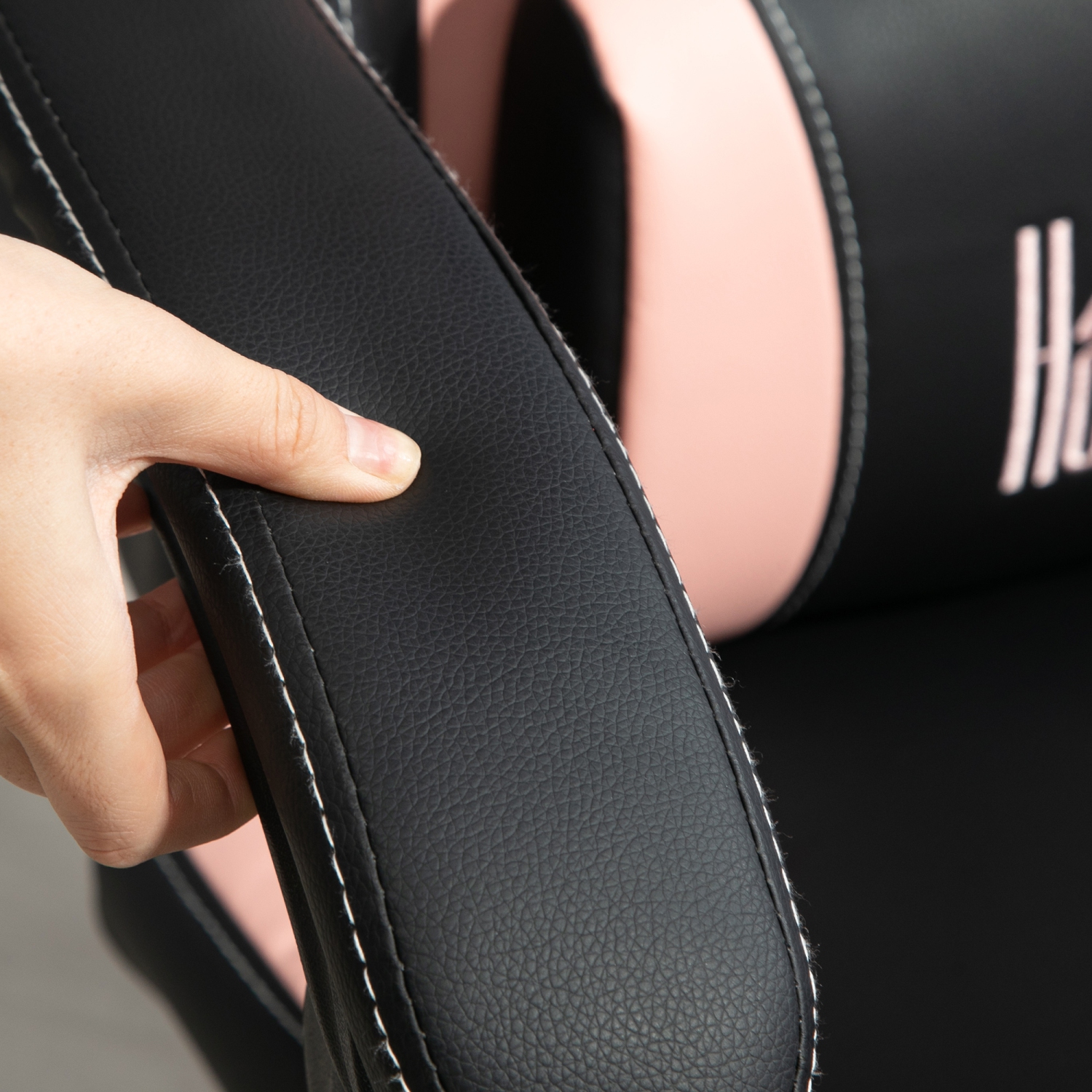 Fauteuil de jeu de course de HOMCOM avec pattes de chat, fauteuil d'ordinateur inclinable en similicuir avec repose-pieds, support lombaire et