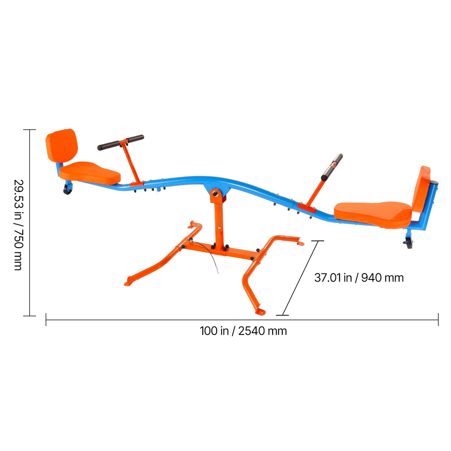 VEVOR 300 lbs Load Kids Seesaw,Sit and Spin Teeter Totter with Easy-Grip Handles,Kids Outdoor Playground Equipment,Outside Toys,Swiveling 360 Degrees