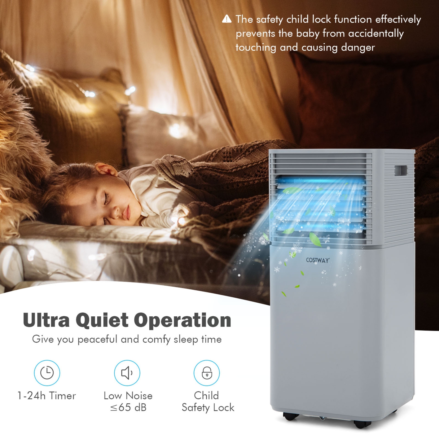 8000 BTU Air Cooler with Dehumidifier and Fan for Home and Office