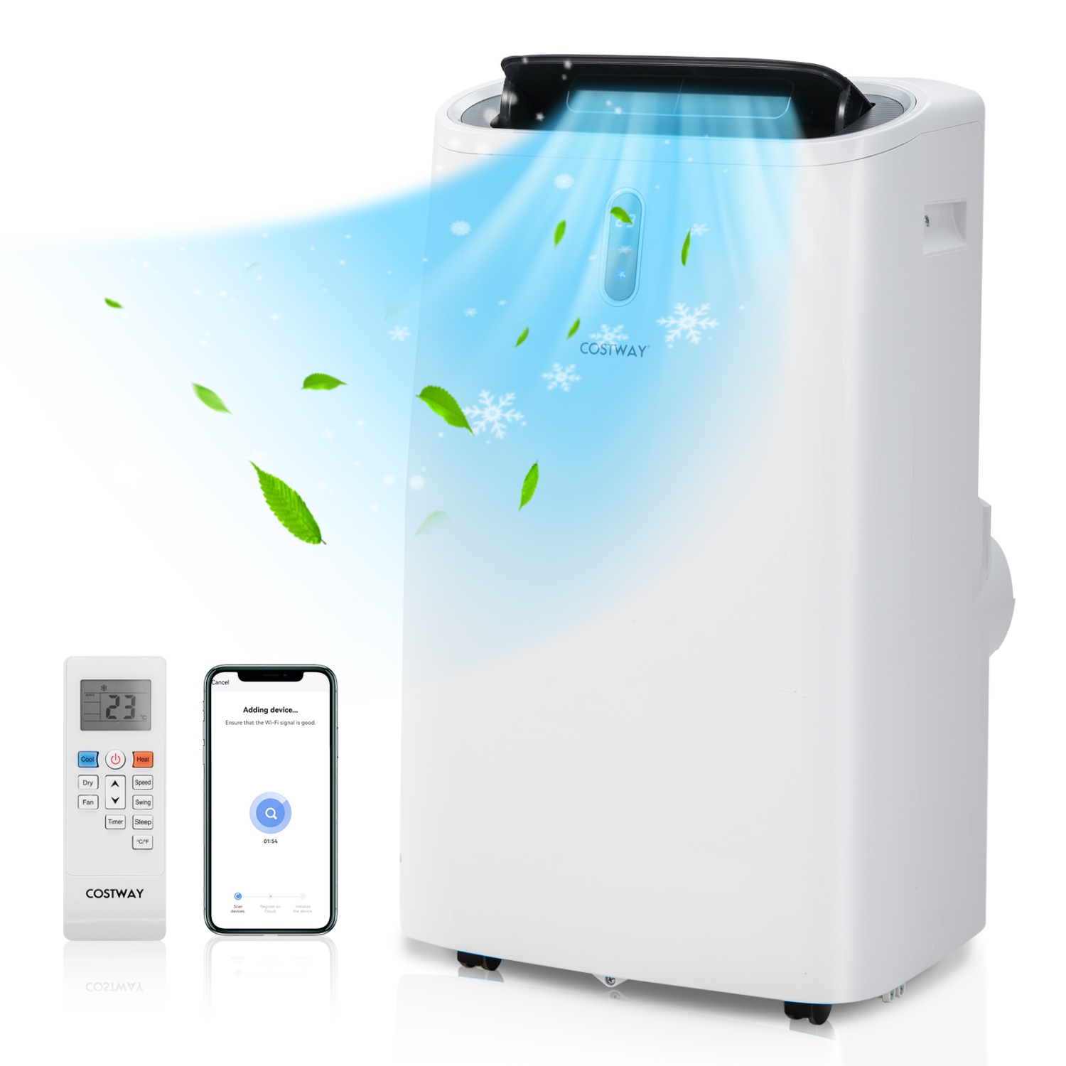 14000 BTU Portable Air Conditioner with WiFi and APP Smart Control