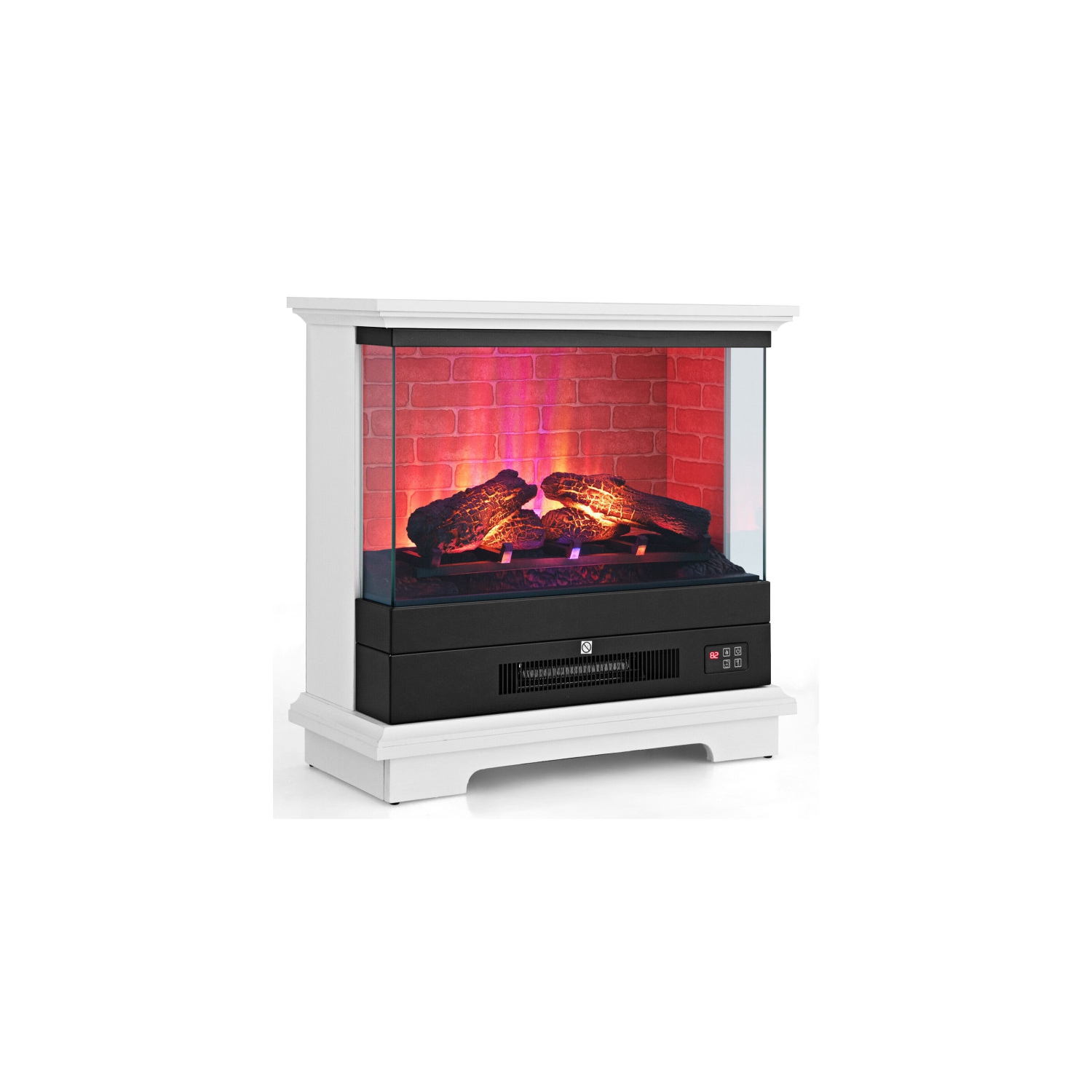 Foyer électrique autonome avec flamme à 3 niveaux et thermostat