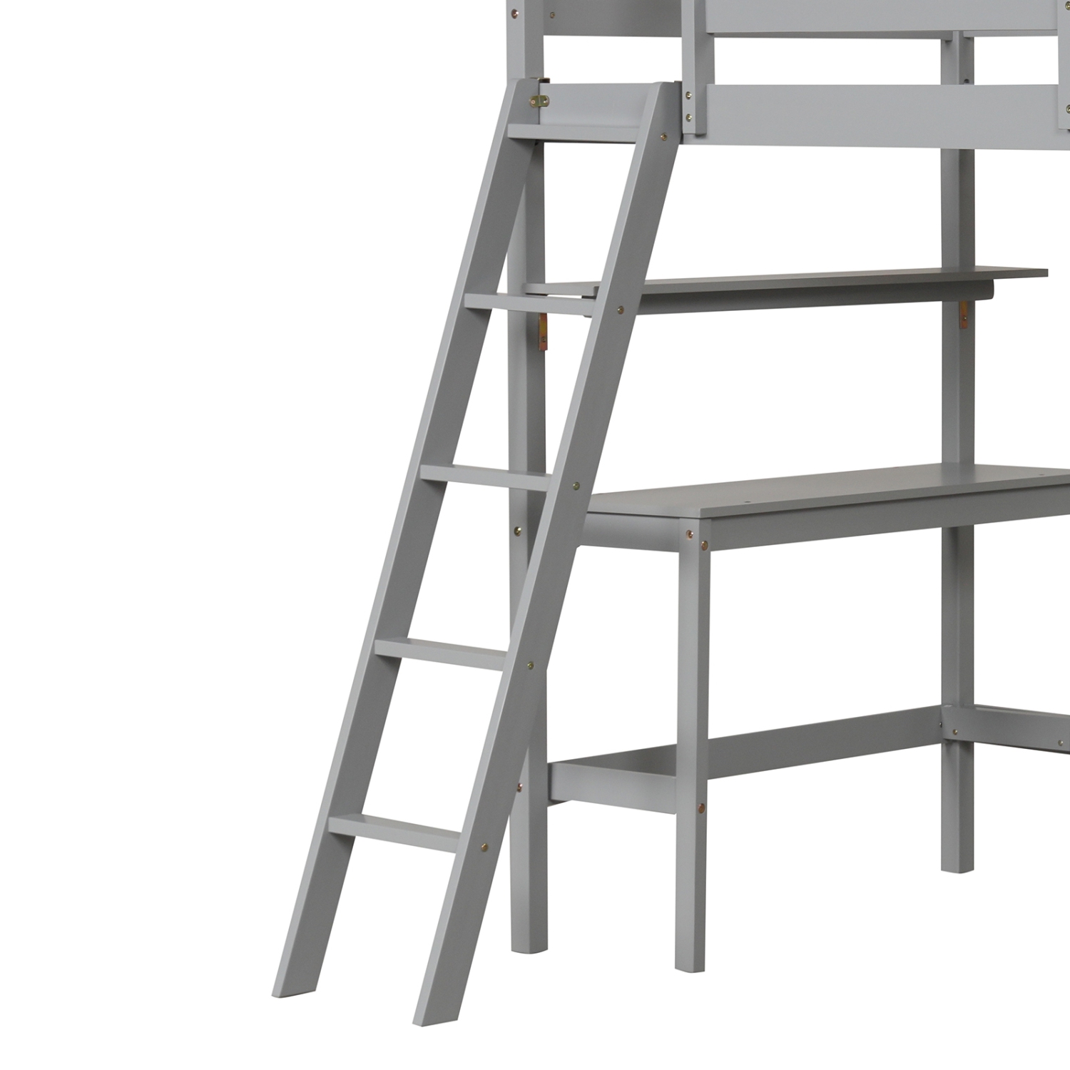 Loft Bed with Desk and Bookshelves for Kids and Teens’ Bedroom