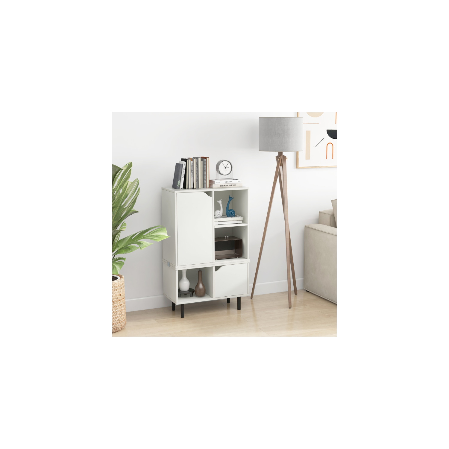 Bibliothèque de rangement empilable – Bibliothèque avec tablette réglable et cubes ouverts