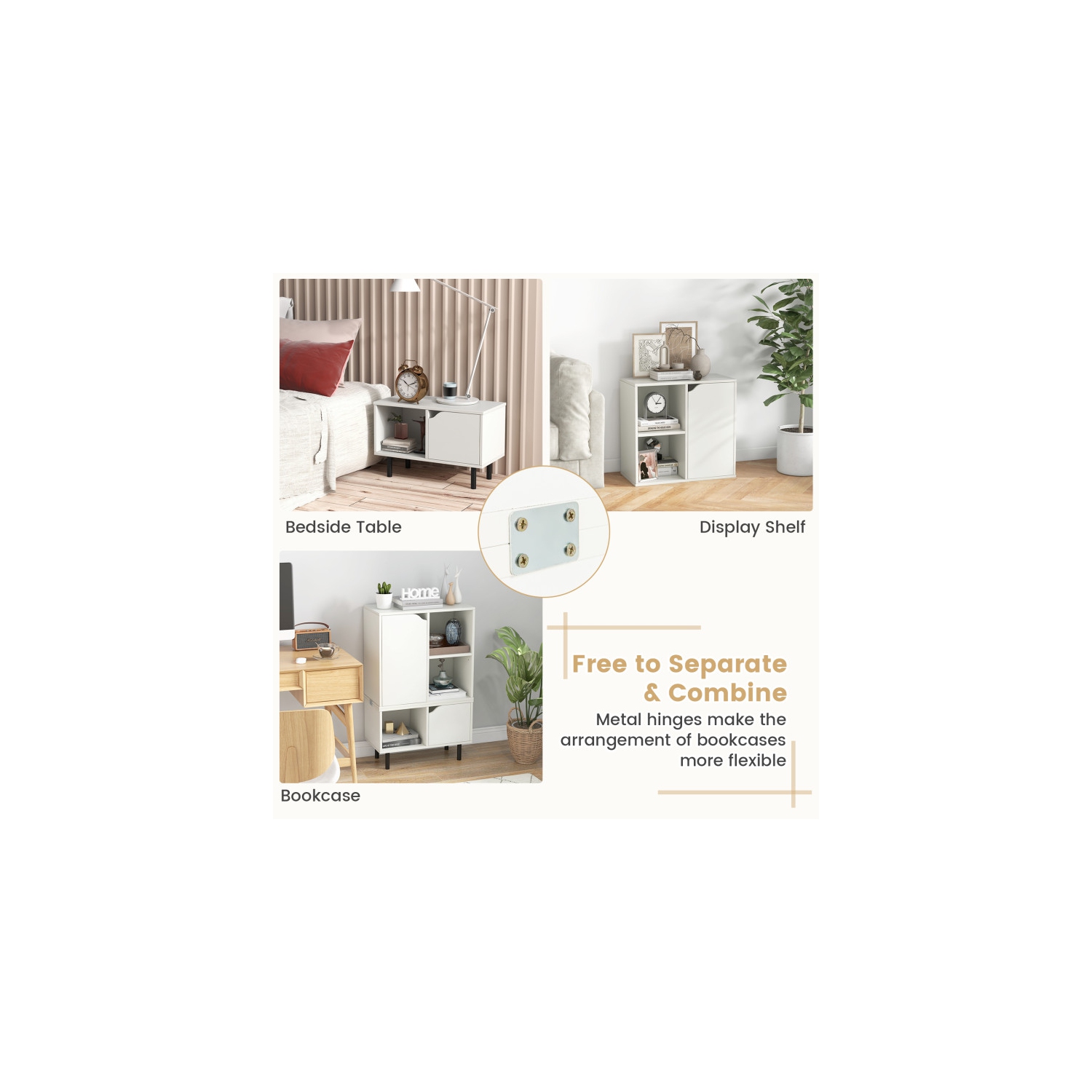 Bibliothèque de rangement empilable – Bibliothèque avec tablette réglable et cubes ouverts