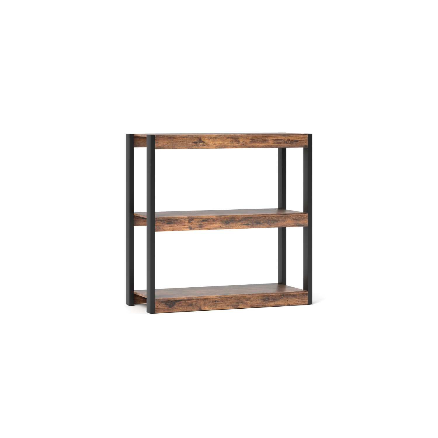 Space-Saving 3-Tier Wooden Bookshelf – Storage Bookcase with Anti-Tipping Kits
