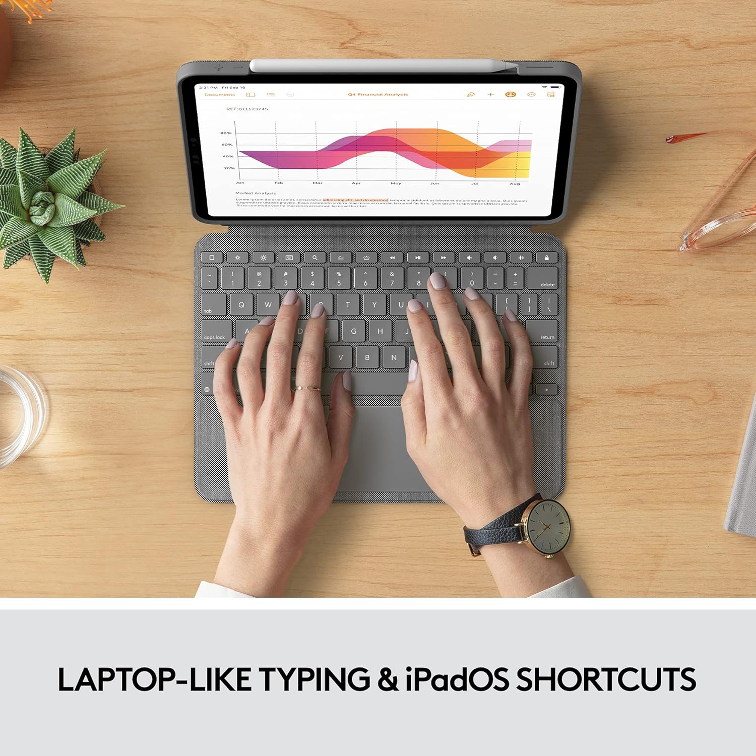 Logitech Combo Touch iPad Air Keyboard Case - Detachable Backlit Keyboard with Kickstand, Trackpad - Graphite (920-010260)