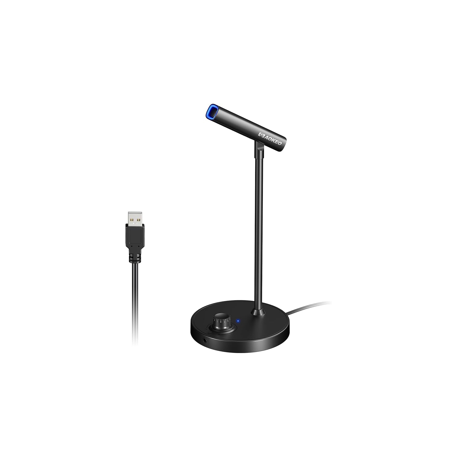 Aokeo USB Computer Microphone, Noise-Cancelling Recording Desktop Mic for PC/Laptop for Online Chatting, Home Studio, Podcasting, Gaming, Skype,