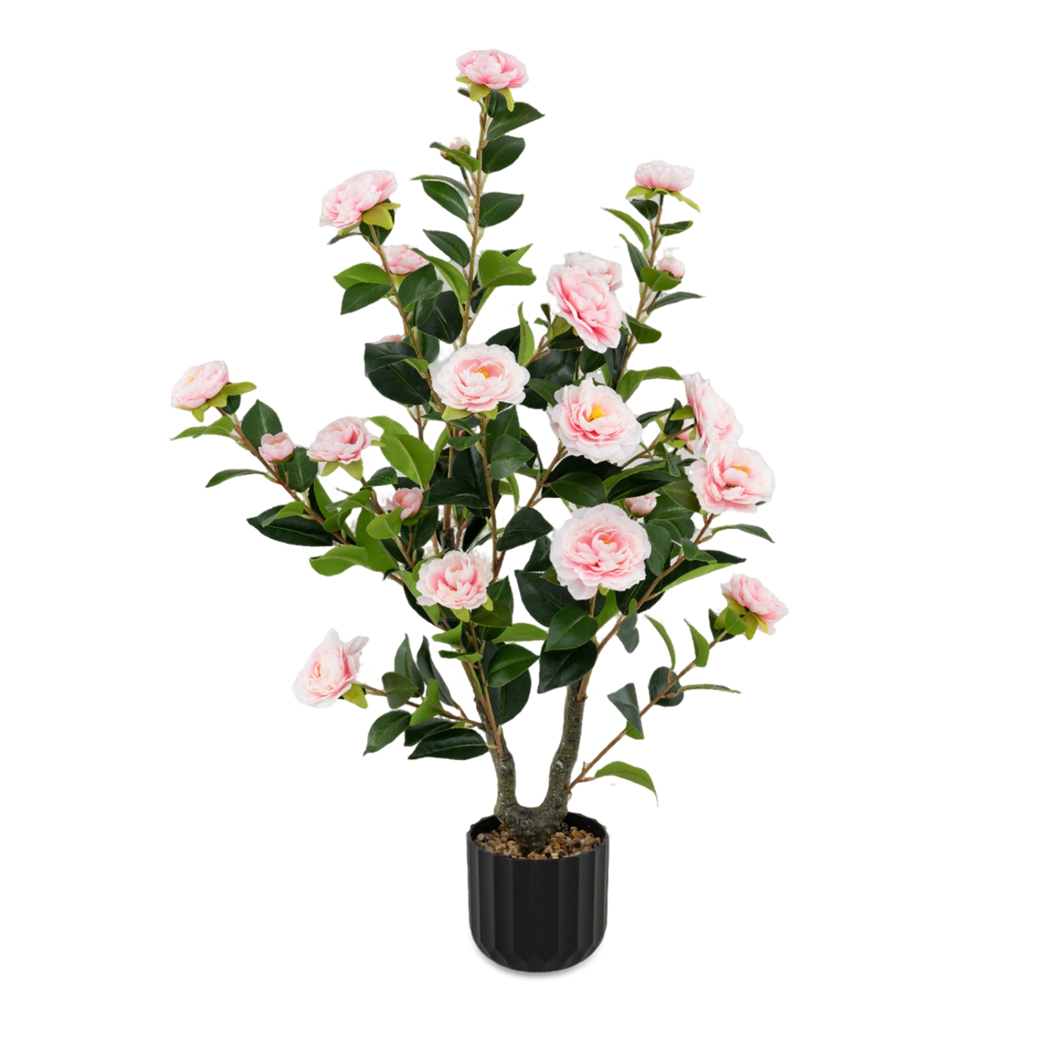 Gymax 38'' Artificial Camellia Tree Faux Floral Plant Fake Tree for Decoration Pink
