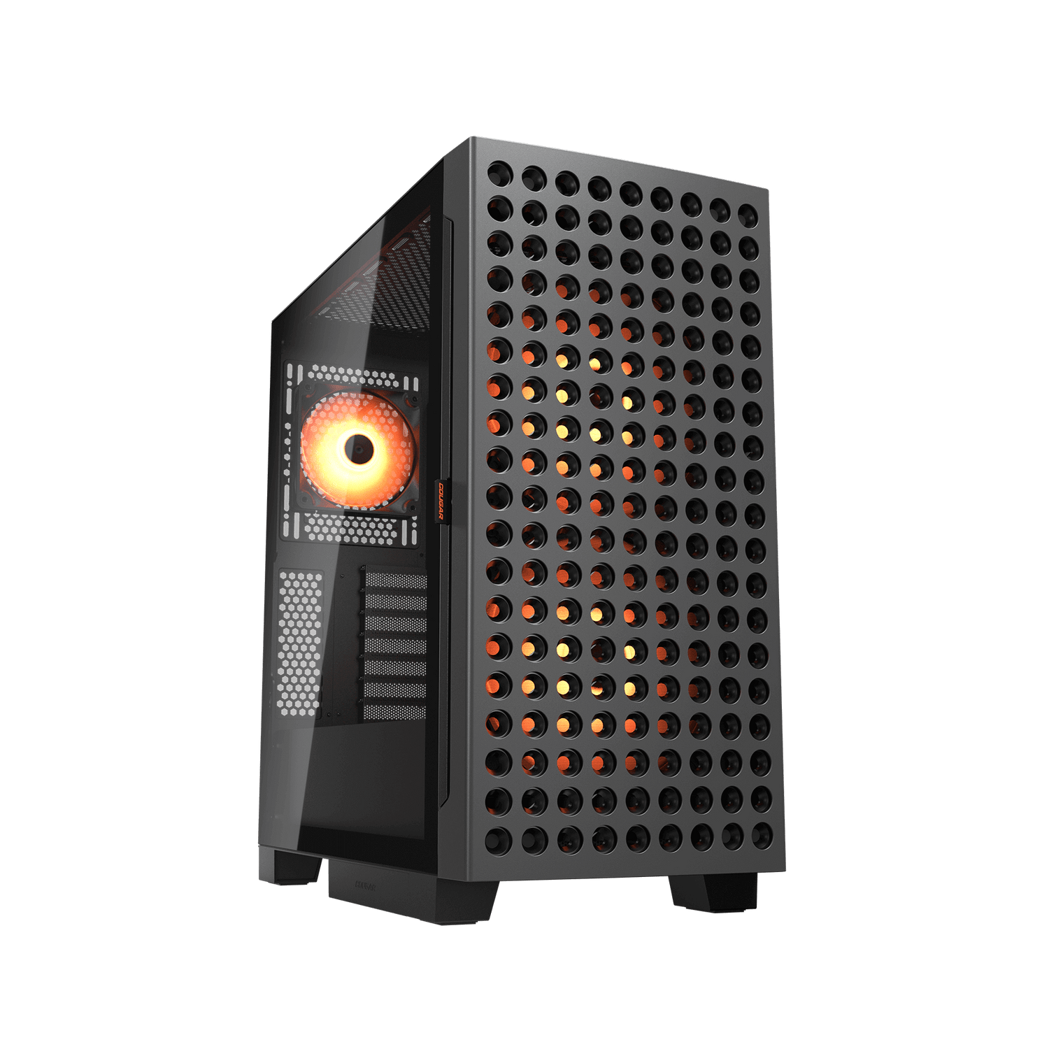 Cougar Airface ECO RGB Mid Tower ATX Computer Case, Tempered Glass Side Panel, 2 x 180mm 1 x 120mm ARGB Fan Pre-Installed, Black