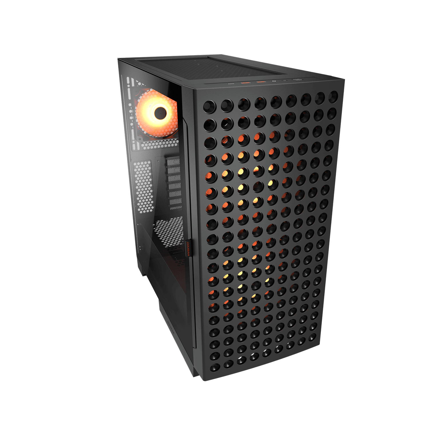 Cougar Airface ECO RGB Mid Tower ATX Computer Case, Tempered Glass Side Panel, 2 x 180mm 1 x 120mm ARGB Fan Pre-Installed, Black