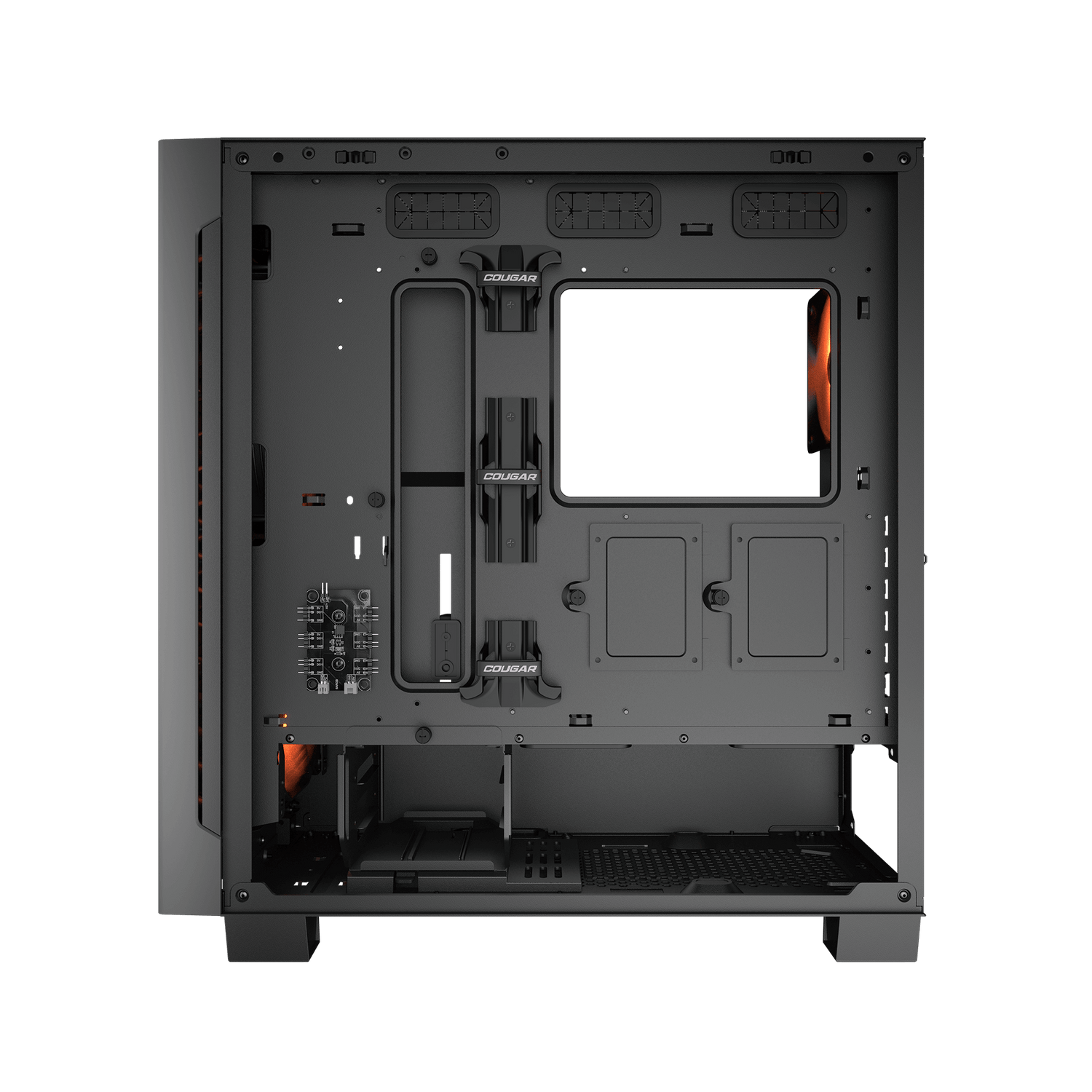 Cougar Airface ECO RGB Mid Tower ATX Computer Case, Tempered Glass Side Panel, 2 x 180mm 1 x 120mm ARGB Fan Pre-Installed, Black