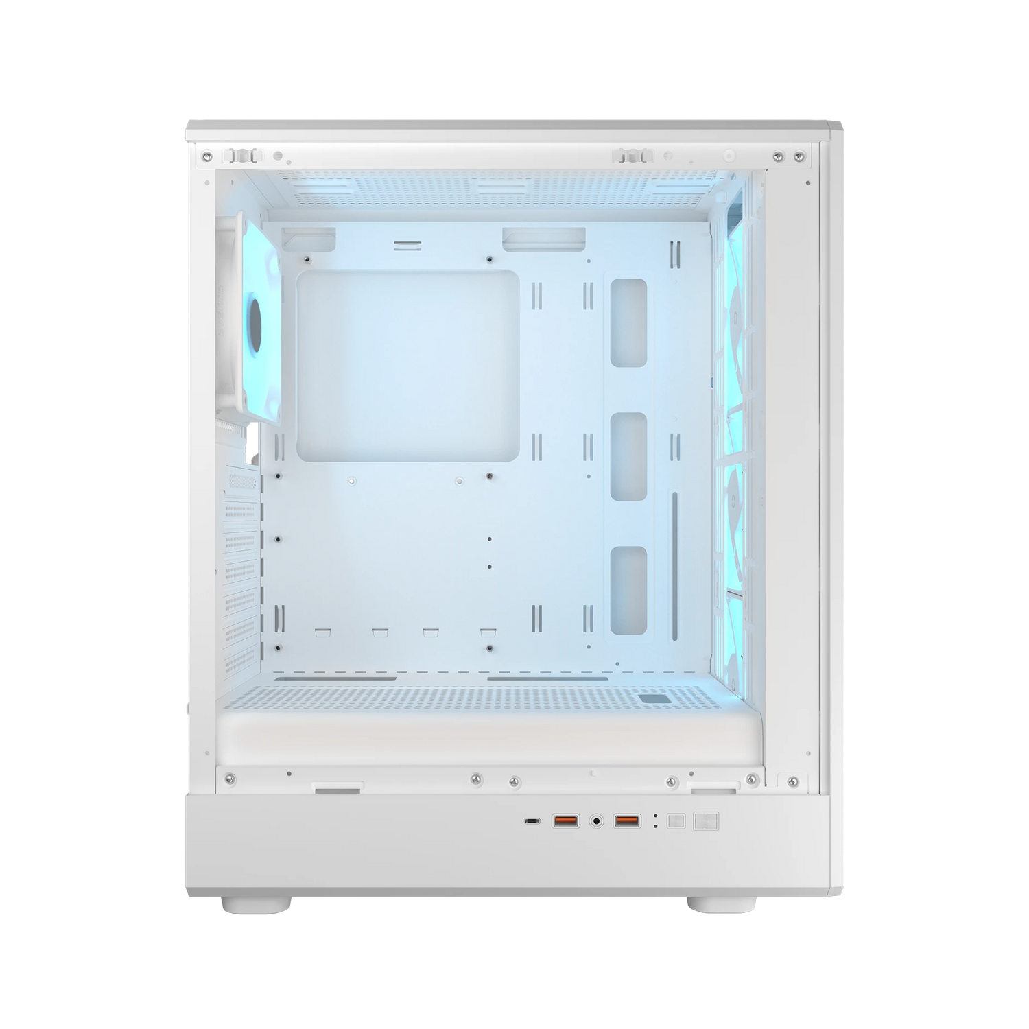 Cougar Airface Pure Pro Mid Tower ATX Computer Case, Tempered Glass Side Panel, 4 x 120mm RGB Fan Pre-Installed, White