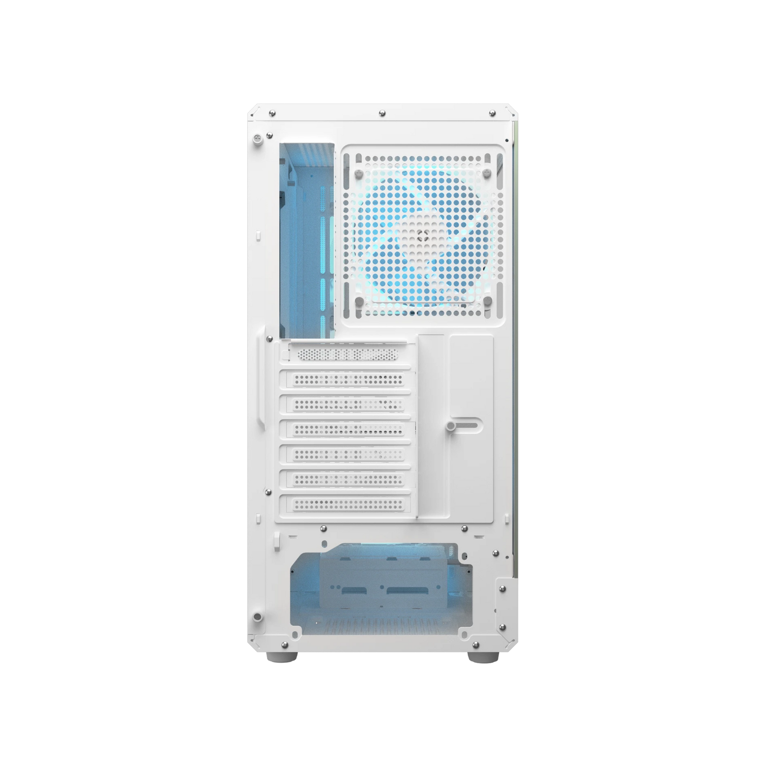 Cougar Airface Pure Pro Mid Tower ATX Computer Case, Tempered Glass Side Panel, 4 x 120mm RGB Fan Pre-Installed, White