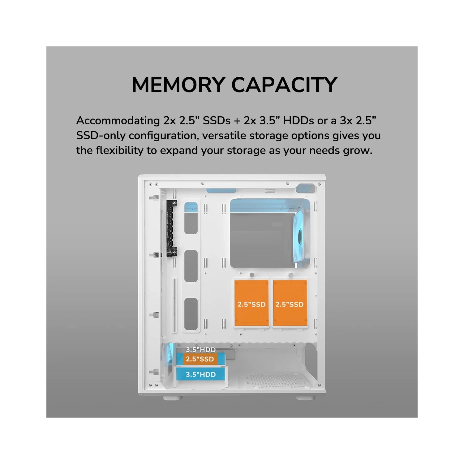 Cougar Airface Pure Pro Mid Tower ATX Computer Case, Tempered Glass Side Panel, 4 x 120mm RGB Fan Pre-Installed, White
