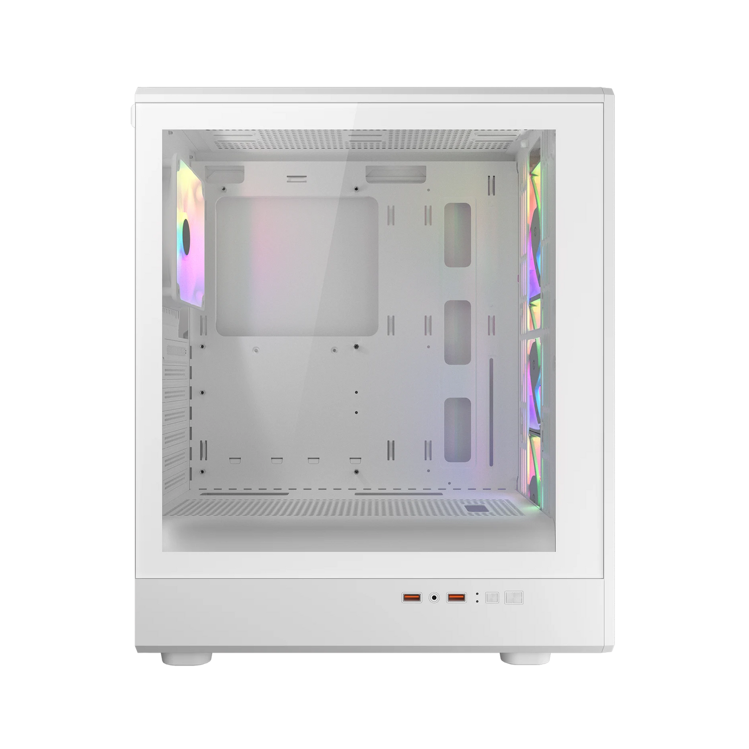 Cougar Airface Pure RGB Mid Tower ATX Computer Case, Tempered Glass Side Panel, 4 x 120mm RGB Fan Pre-Installed, White
