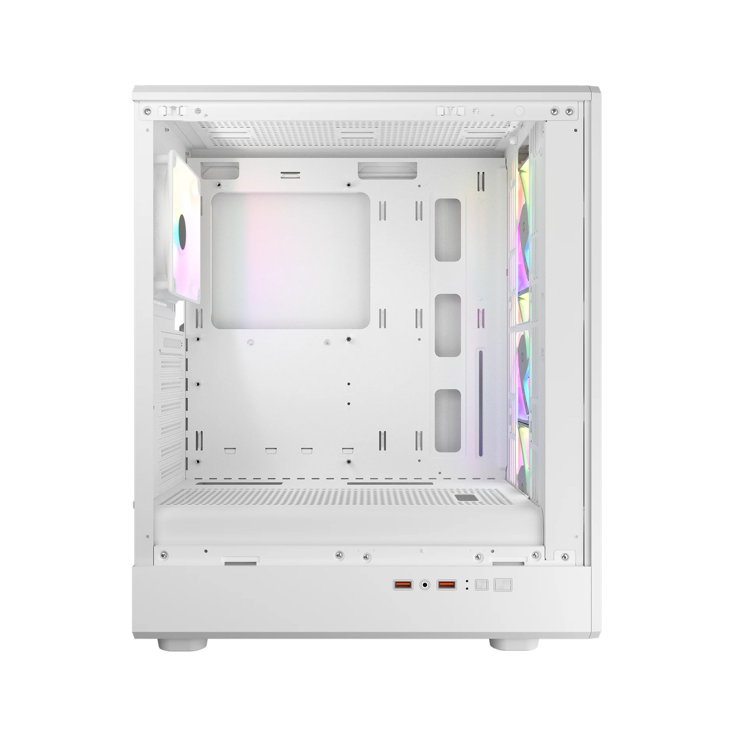 Cougar Airface Pure RGB Mid Tower ATX Computer Case, Tempered Glass Side Panel, 4 x 120mm RGB Fan Pre-Installed, White