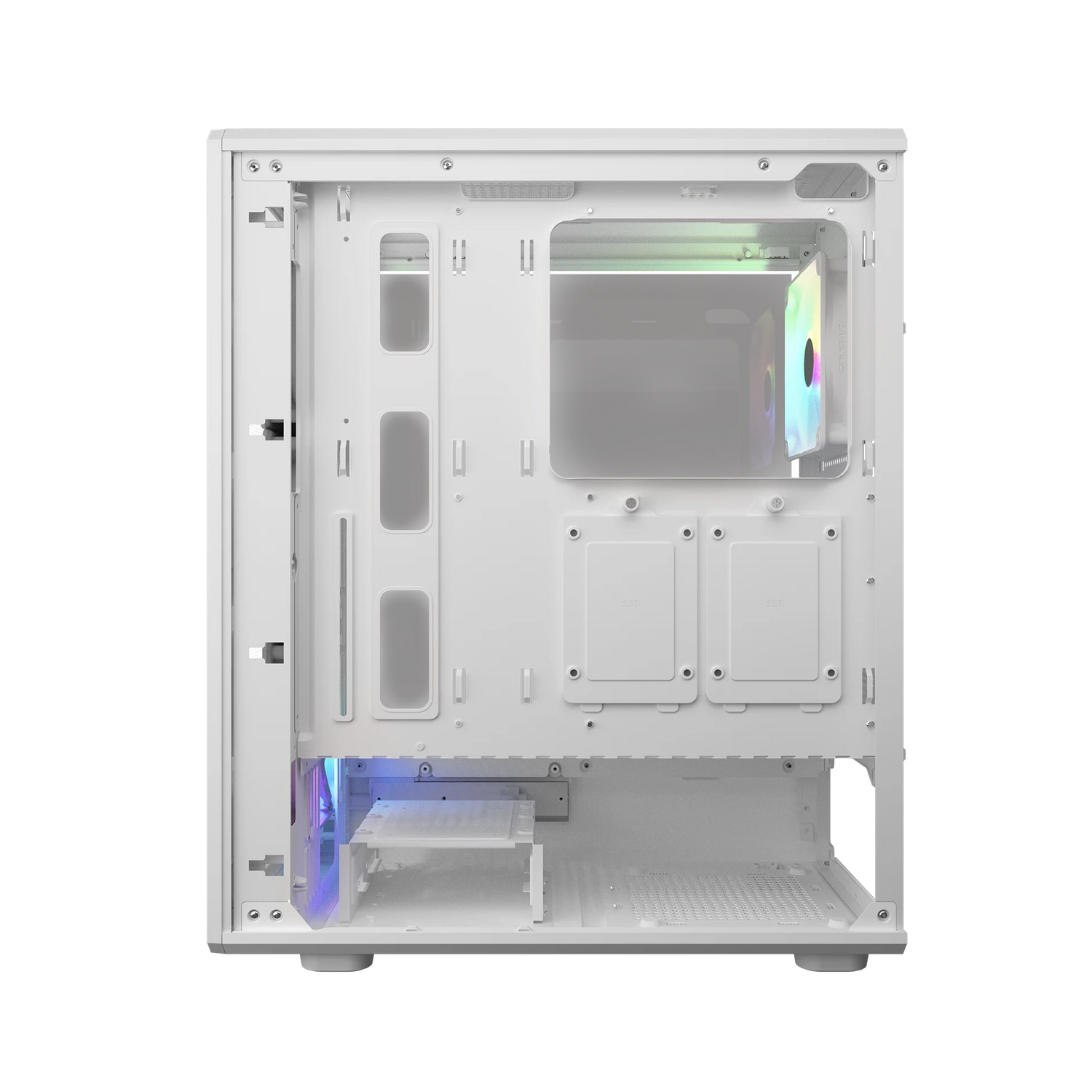 Cougar Airface Pure RGB Mid Tower ATX Computer Case, Tempered Glass Side Panel, 4 x 120mm RGB Fan Pre-Installed, White