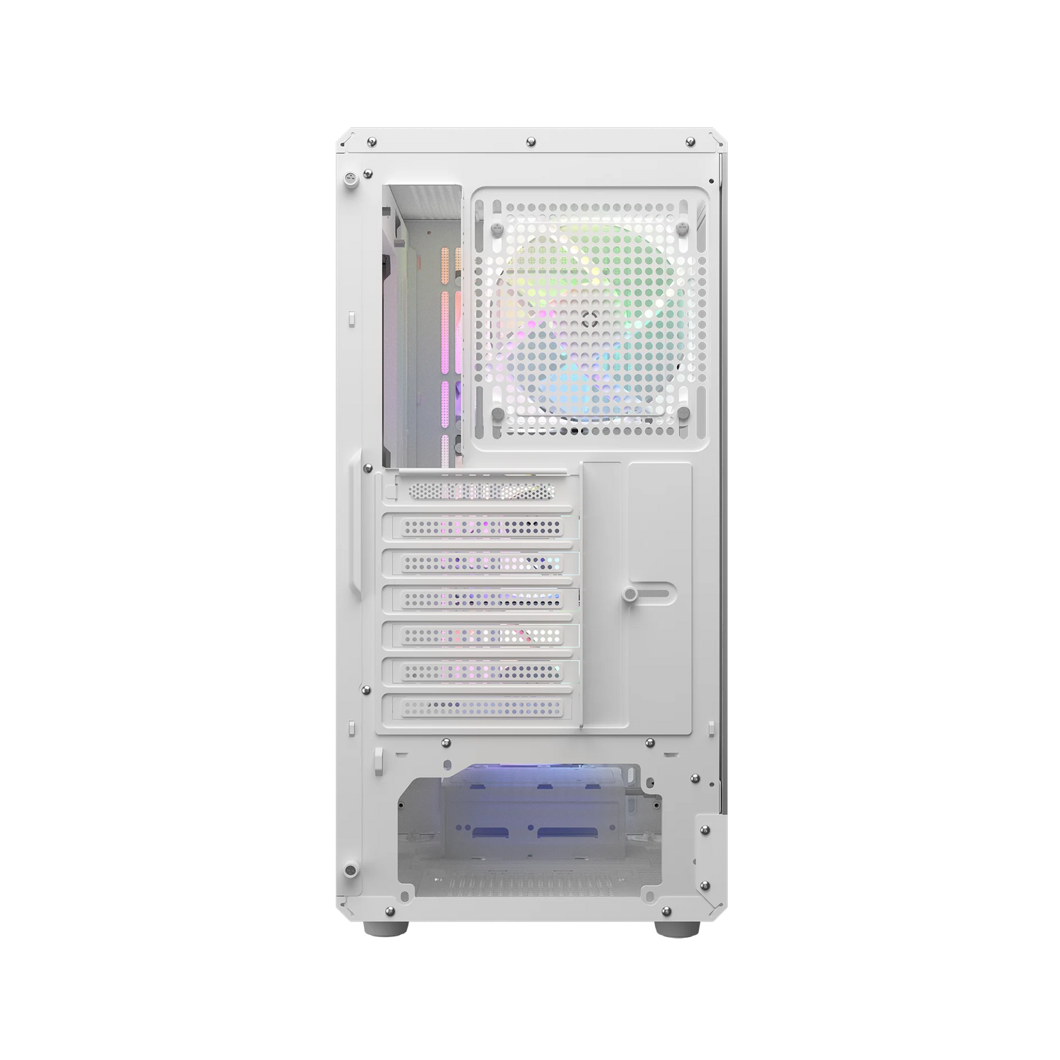 Cougar Airface Pure RGB Mid Tower ATX Computer Case, Tempered Glass Side Panel, 4 x 120mm RGB Fan Pre-Installed, White