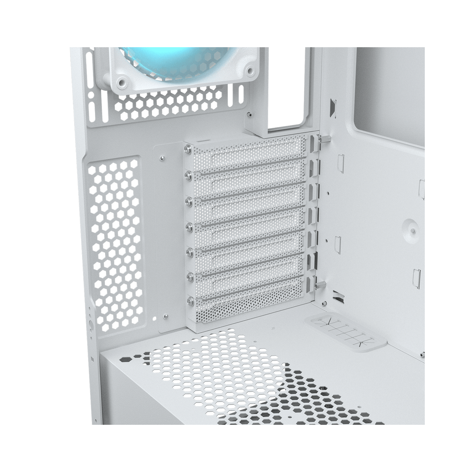 Cougar Airface ECO RGB Mid Tower ATX Computer Case, Tempered Glass Side Panel, 2 x 180mm 1 x 120mm ARGB Fan Pre-Installed, White