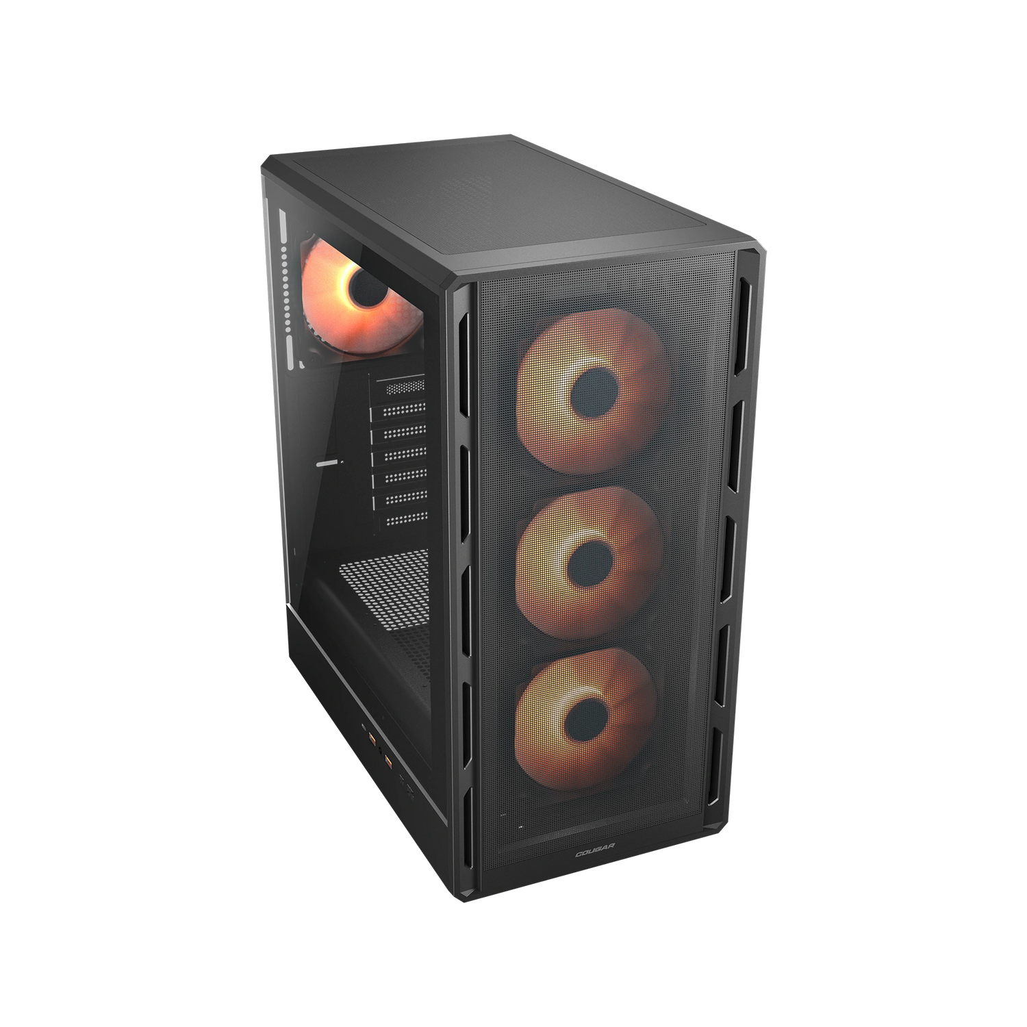 Cougar Airface Pure Pro Mid Tower ATX Computer Case, Tempered Glass Side Panel, 4 x 120mm RGB Fan Pre-Installed, Black