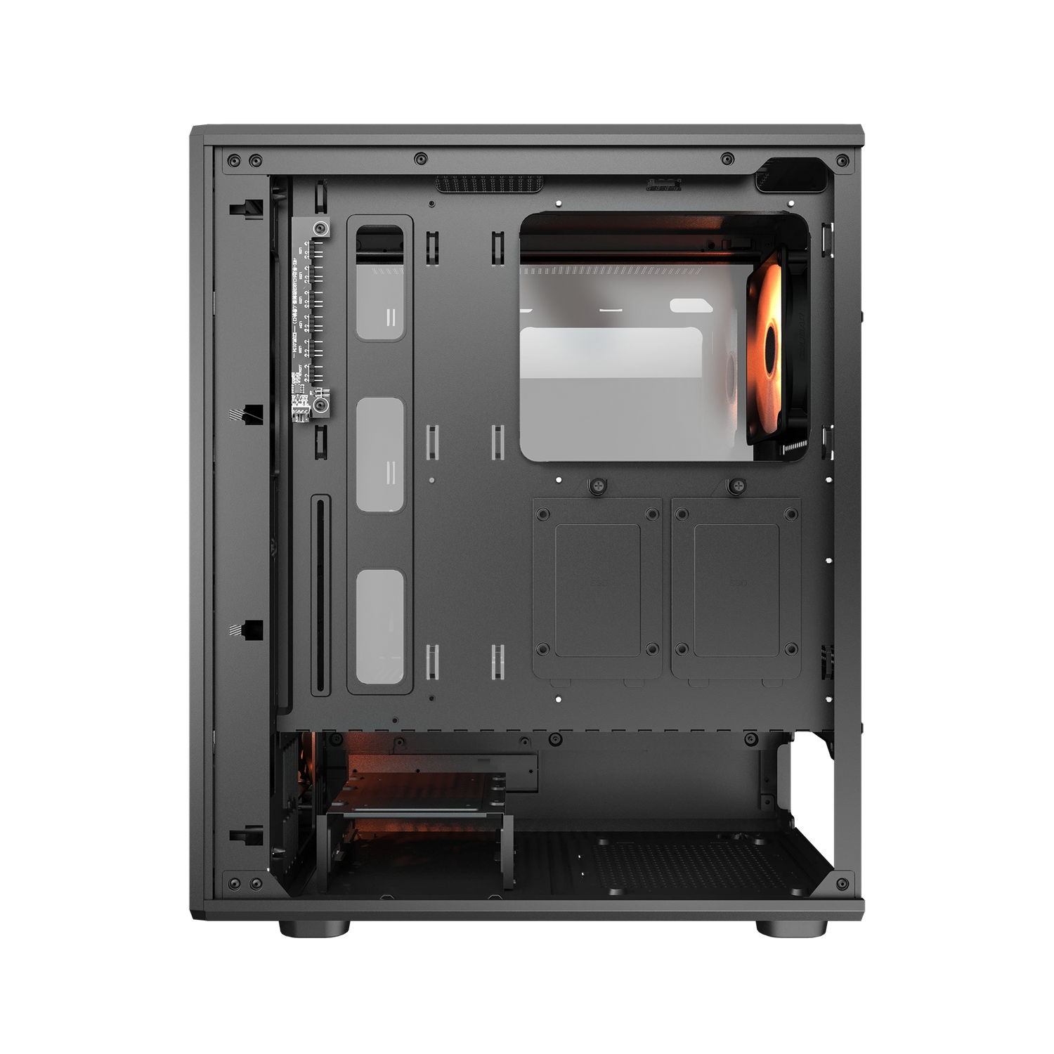 Cougar Airface Pure Pro Mid Tower ATX Computer Case, Tempered Glass Side Panel, 4 x 120mm RGB Fan Pre-Installed, Black