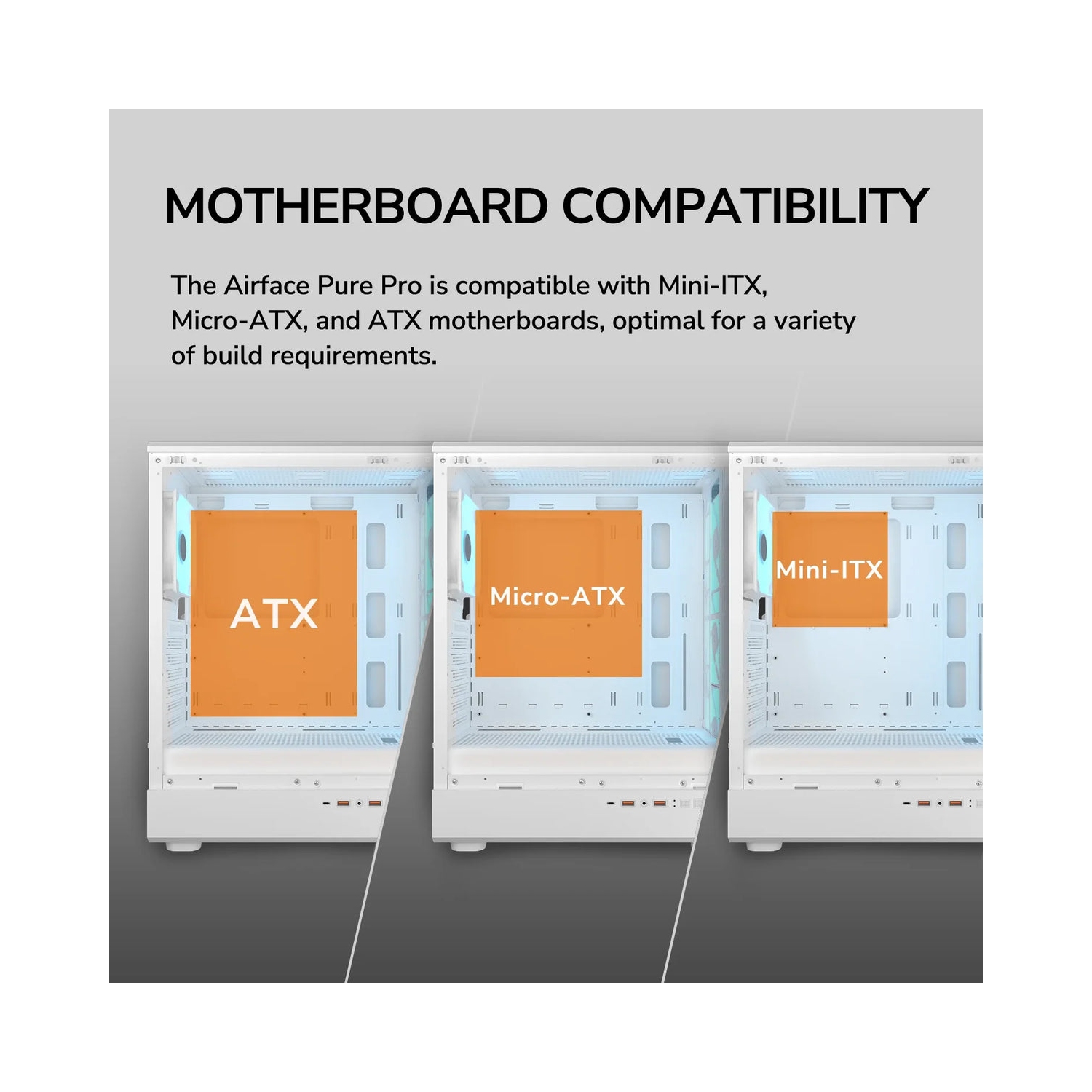 Cougar Airface Pure Pro Mid Tower ATX Computer Case, Tempered Glass Side Panel, 4 x 120mm RGB Fan Pre-Installed, Black