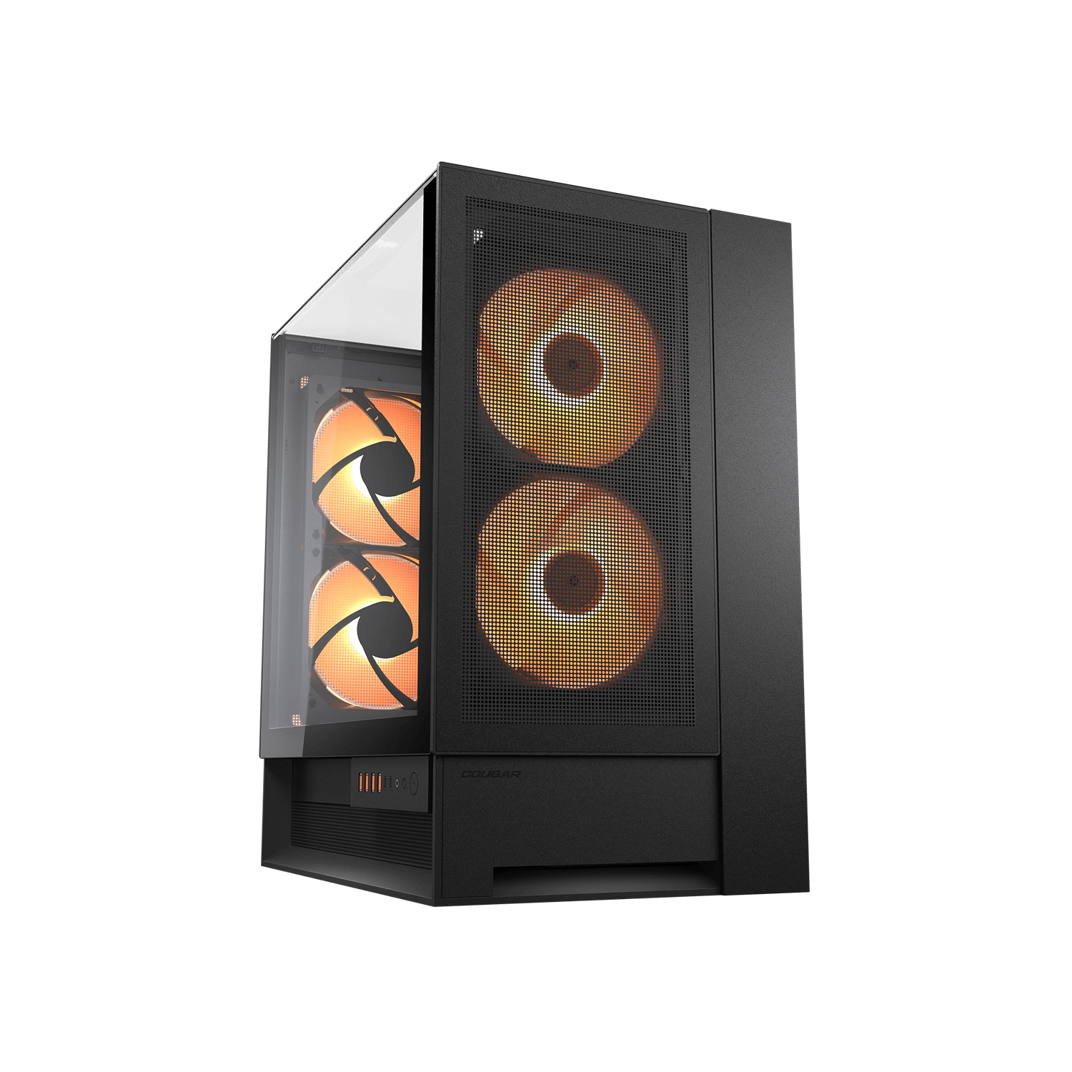 Cougar OmnyX RGB Mid Tower ATX Computer Case, Tempered Glass Side Panel, 4 x 160mm ARGB Fans Pre-Installed, Black