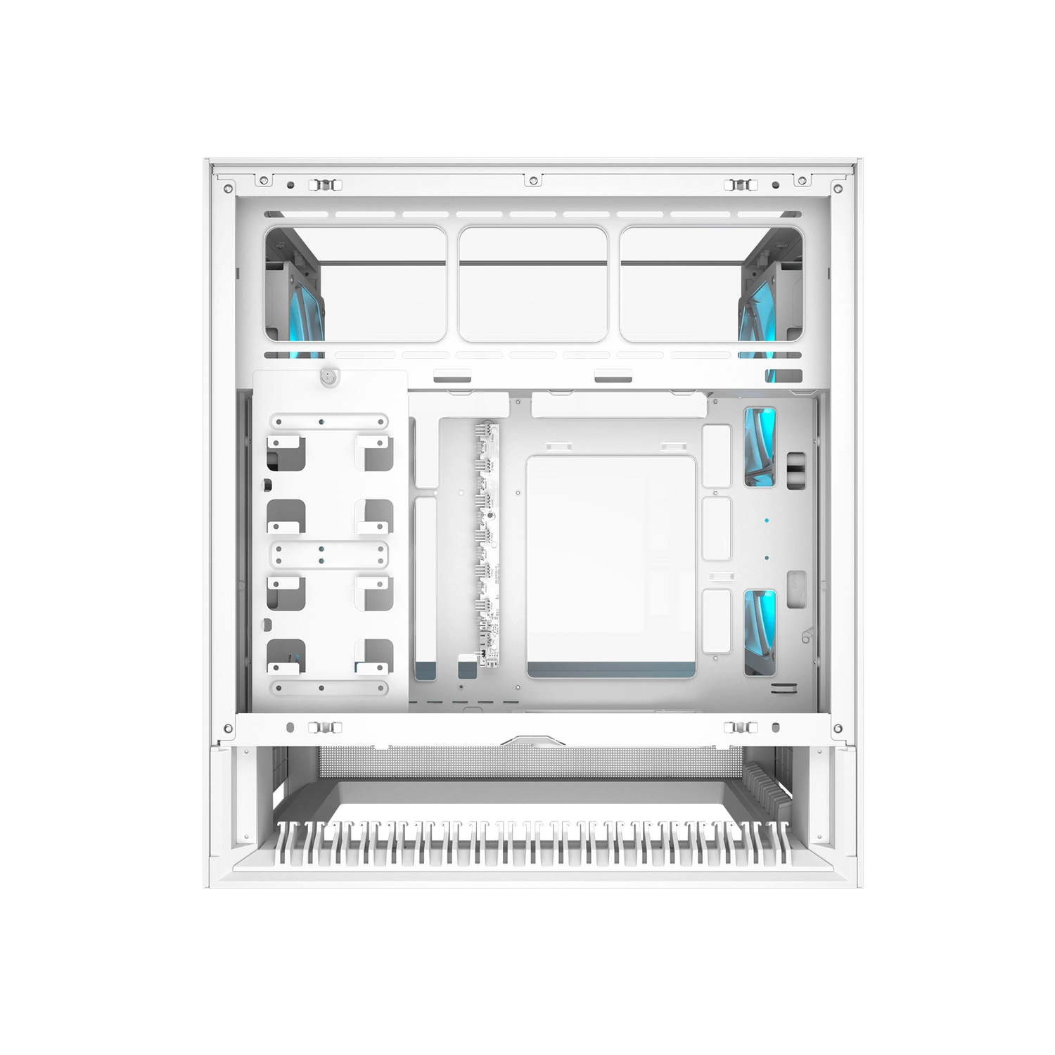 Cougar OmnyX RGB Mid Tower ATX Computer Case, Tempered Glass Side Panel, 4 x 160mm ARGB Fans Pre-Installed, White