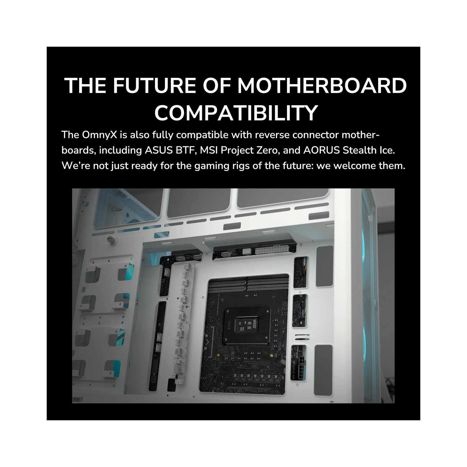 Cougar OmnyX RGB Mid Tower ATX Computer Case, Tempered Glass Side Panel, 4 x 160mm ARGB Fans Pre-Installed, White