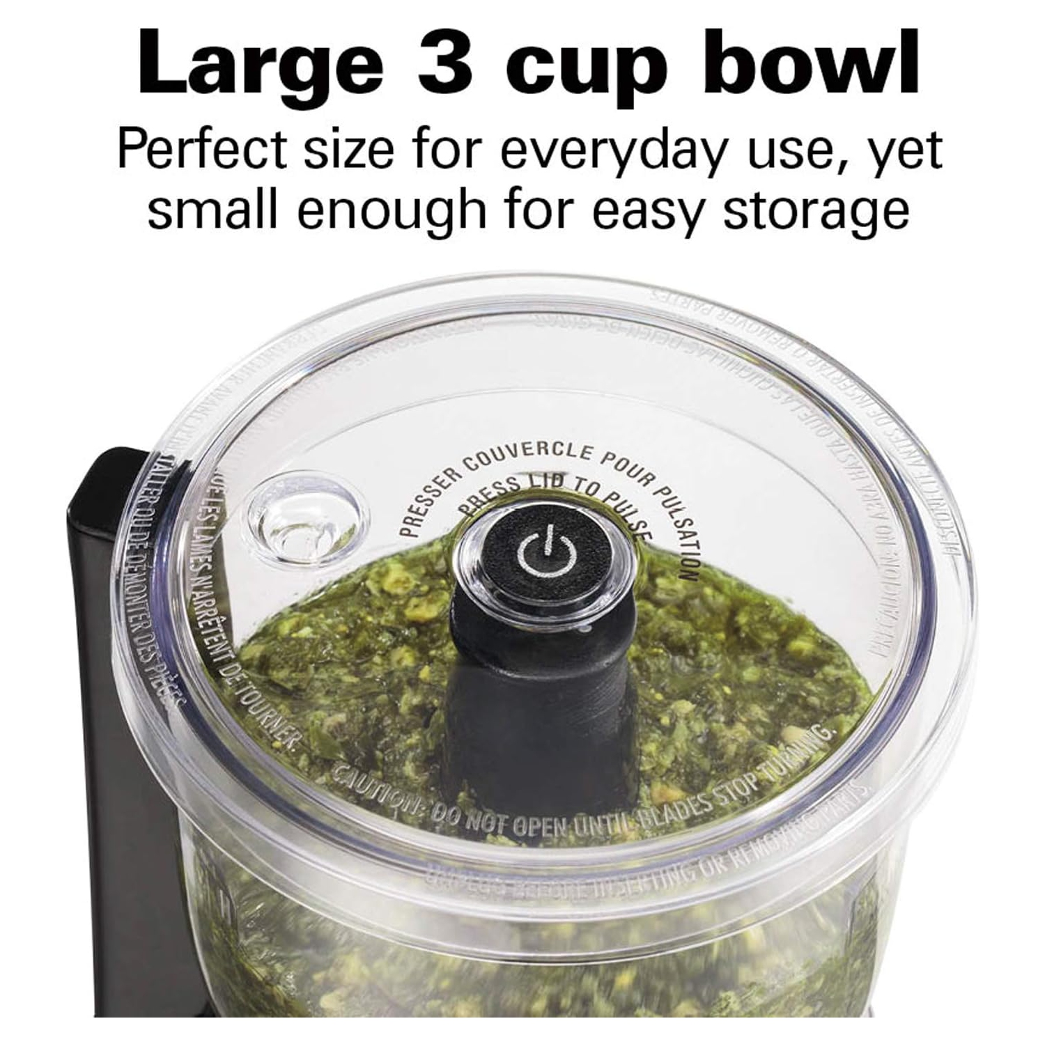 Hachoir à légumes électrique de 72850&nbsp;g et mini robot culinaire de Hamilton Beach – 3&nbsp;tasses, 350&nbsp;W, noir