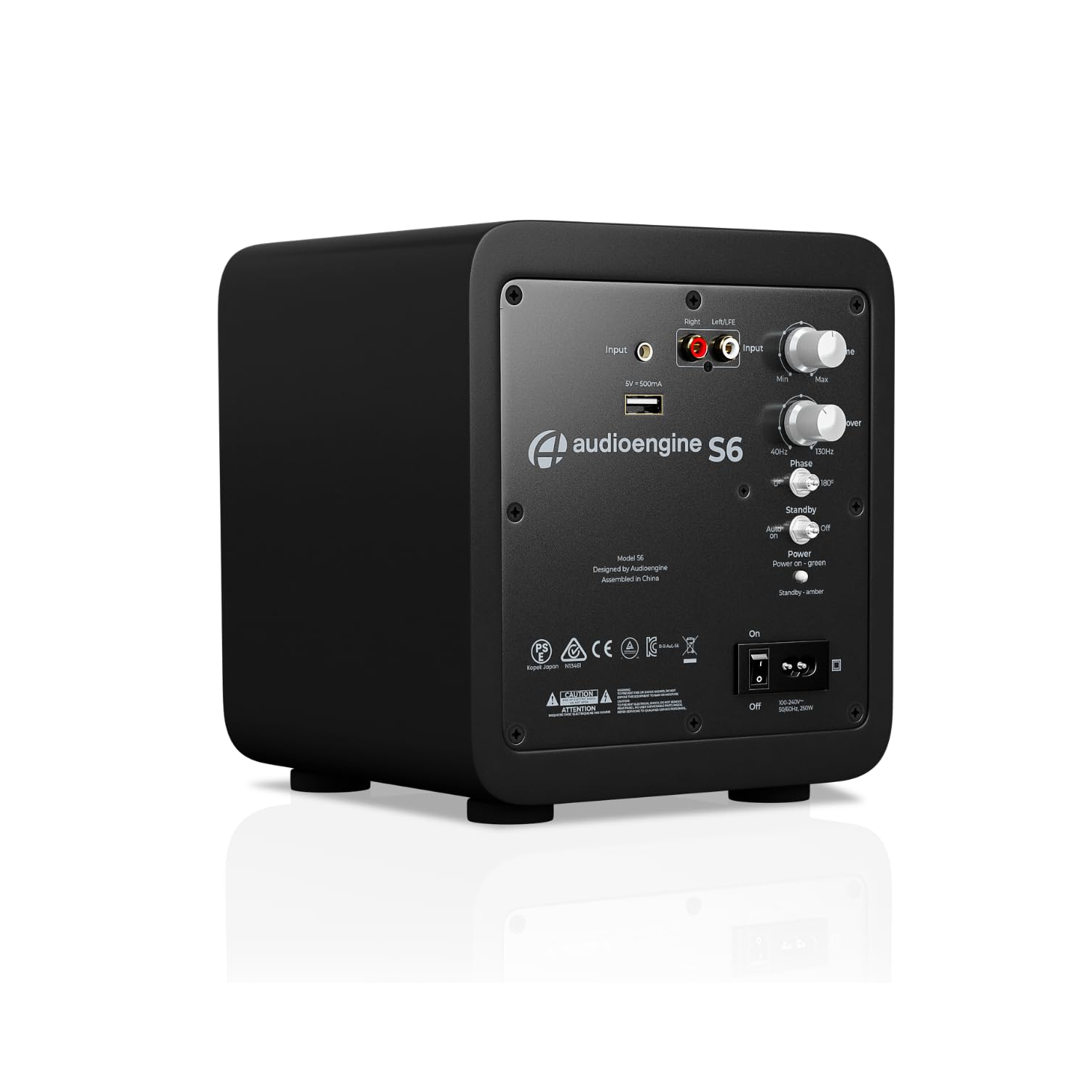 Audioengine S6 210 Watt Powered Subwoofer -Black