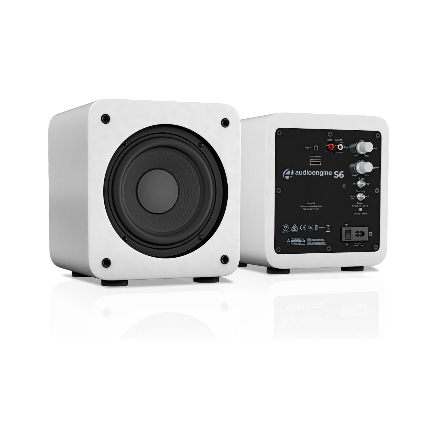 Audioengine S6 210 Watt Powered Subwoofer - White