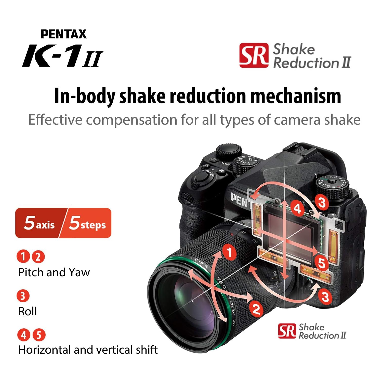 Pentax K-1 Mark II Full-Frame DSLR Camera Body 36.4MP 5-Axis Shake Reduction II Pixel Shift Wi-Fi GPS – Open Box