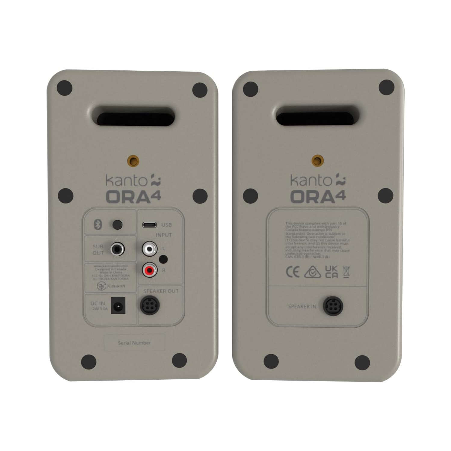 Kanto – Haut-parleurs de référence amplifiés ORA4 140 W avec Bluetooth 5,0 et USB-C | Haut-parleurs de graves 4 po, extension de basses