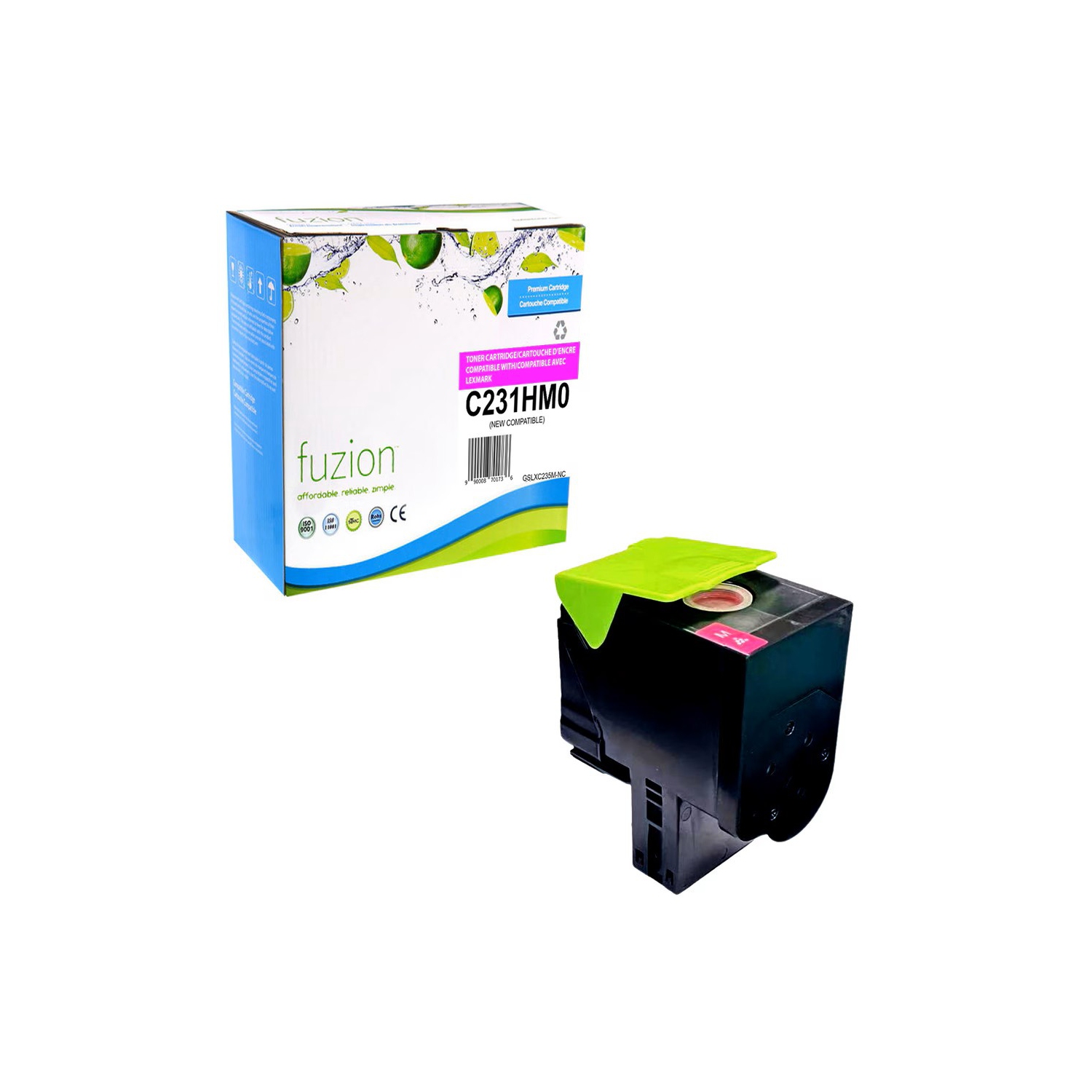 Cartouche d'encre en poudre à rendement élevé compatible avec Lexmark C231HM0 de Fuzion - Magenta