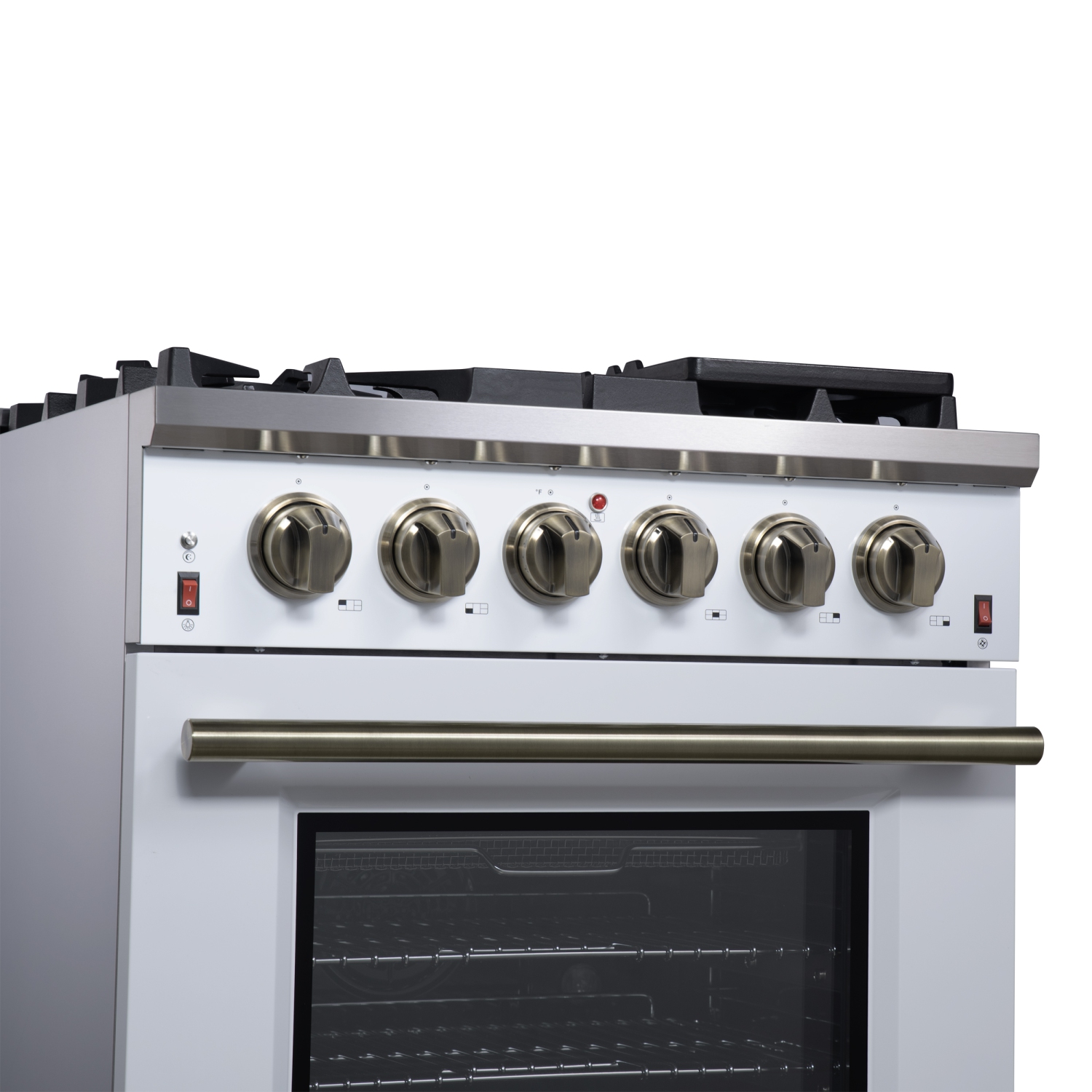 Forno Massimo – Cuisinière à gaz autonome blanche de 30 po, 4 brûleurs, four à convection véritable