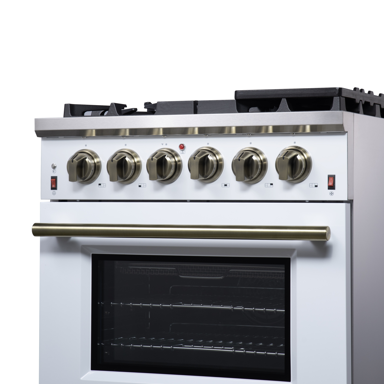 Forno Massimo – Cuisinière à gaz autonome blanche de 30 po, 4 brûleurs, four à convection véritable