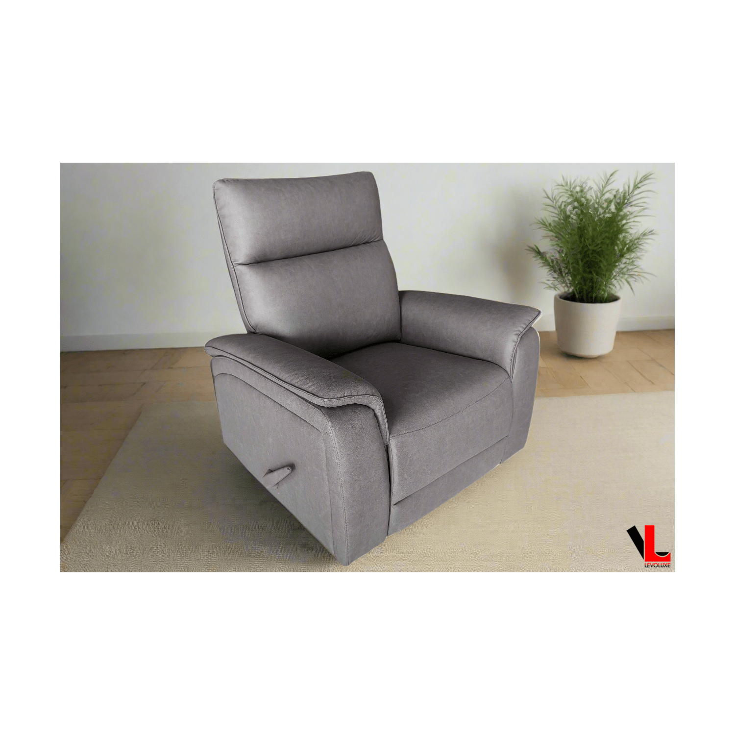 Levoluxe Sereno 36" Rocker Reclining Chair in Jaxxon Smoke