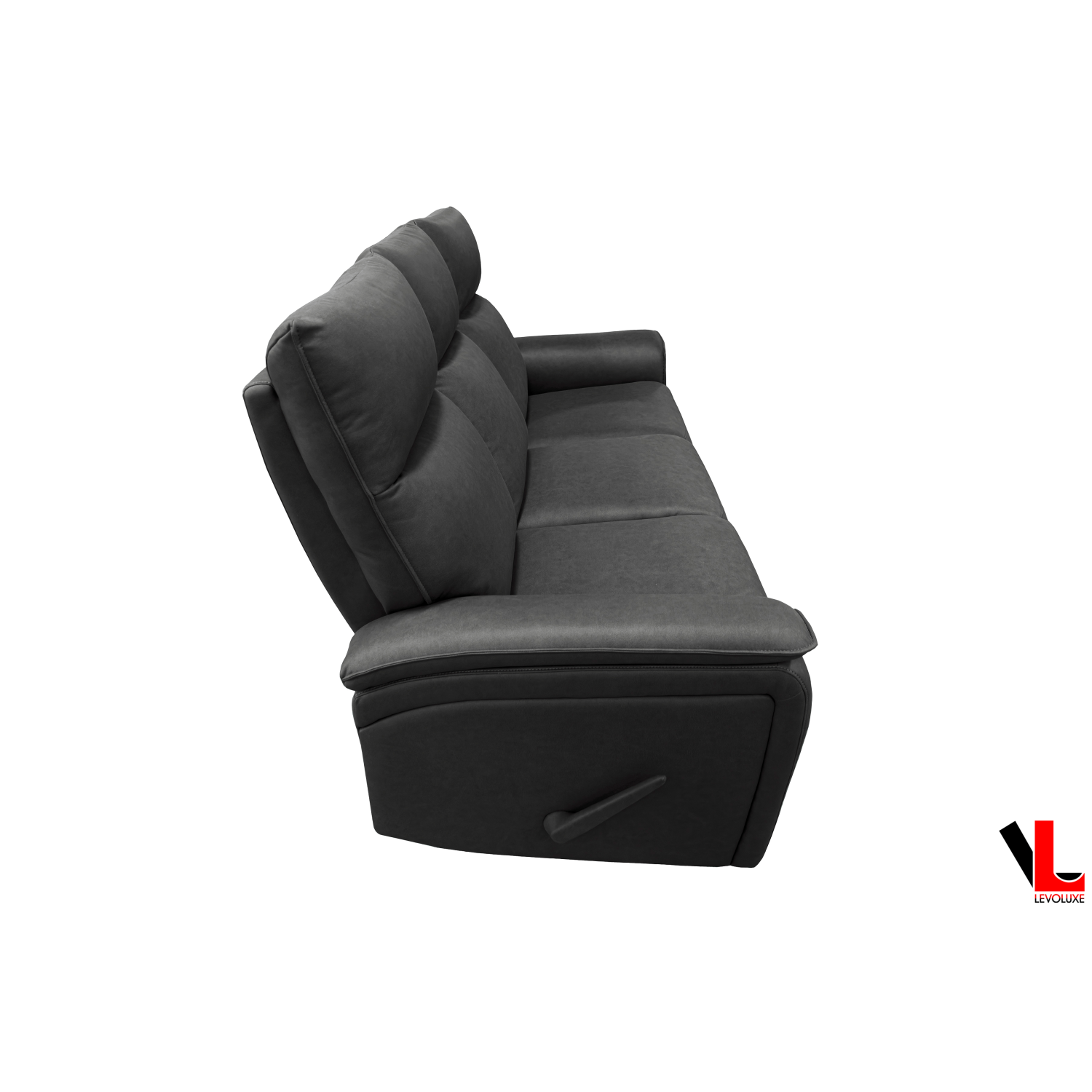 Levoluxe Sereno 3 Piece Reclining Sofa, Loveseat and Rocker Chair in Jaxxon Smoke