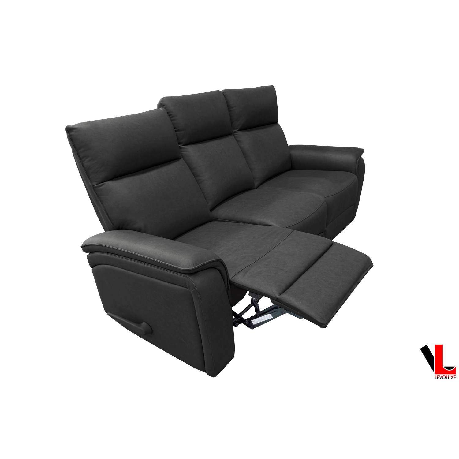 Ensemble 2 pièces avec divan et causeuse inclinables Sereno Levoluxe, couleur fumée Jaxxon