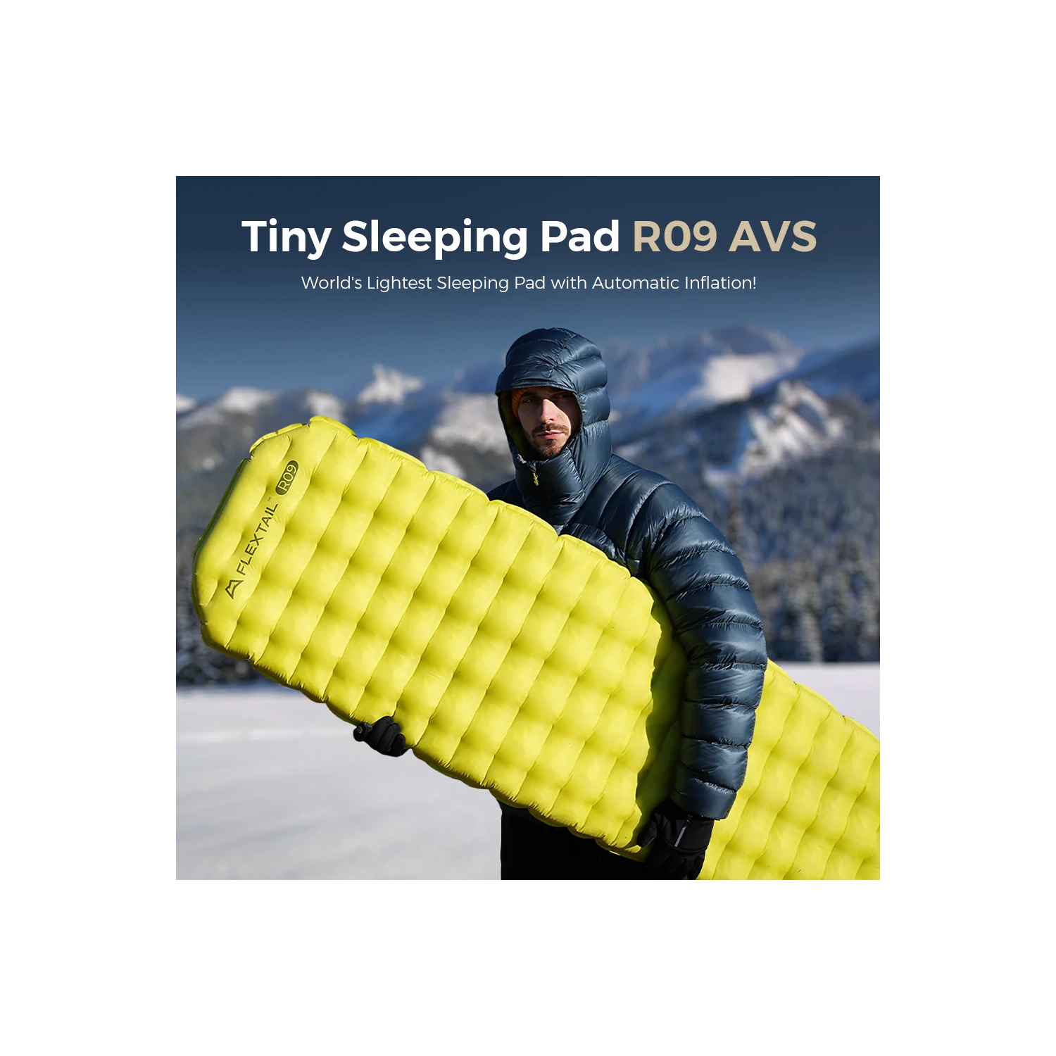 Tiny Sleeping Pad R09 AVS-World's Lightest 9.4 R-value Sleeping Pad with Automatic Inflation