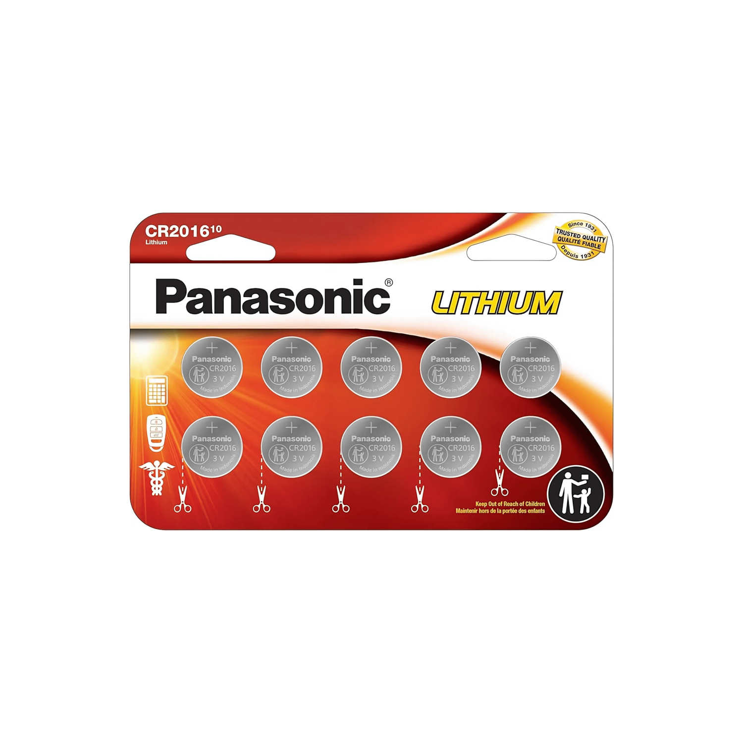 Pile au lithium CR2016-10 de Panasonic