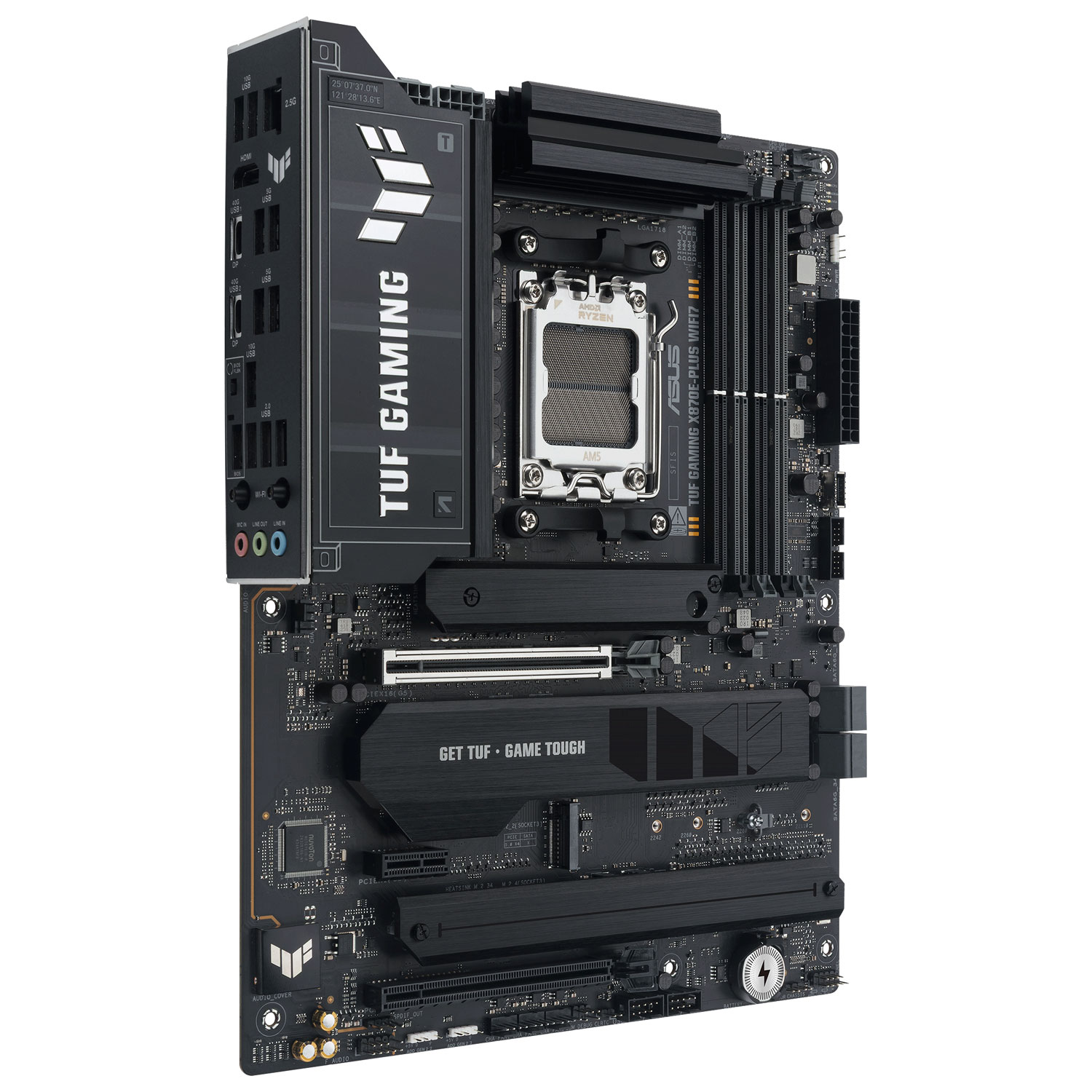 Carte mère DDR5 AM5 Wi-Fi 7 TUF GAMING X870E-PLUS d'ASUS pour processeurs Ryzen 9000 d'AMD