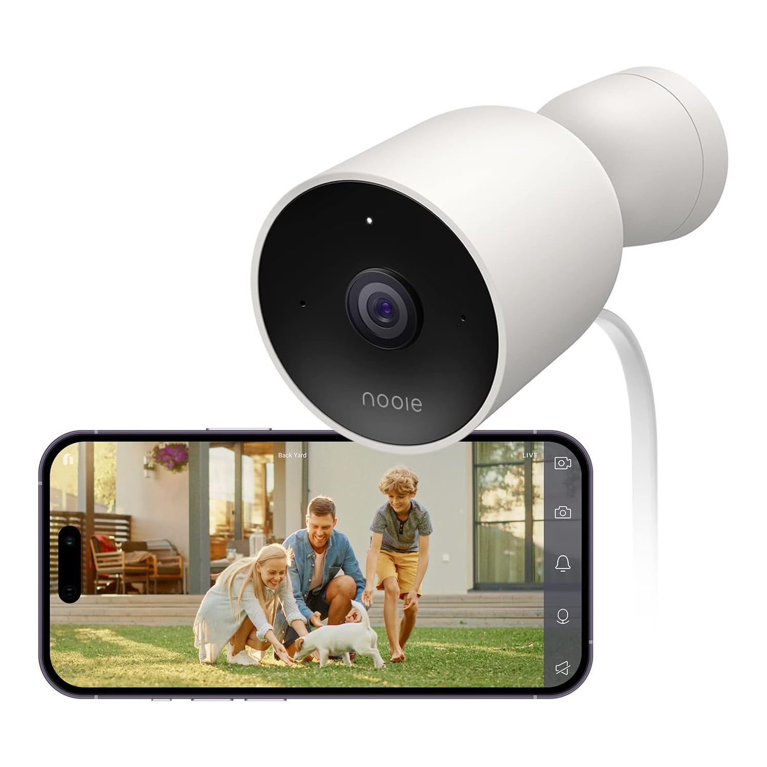 Nooie Outdoor Security Camera, WiFi IP Camera with FHD 1080P, Home Surveillance Bullet Camera with Night Vision, IP66 Waterproof, 2-Way Audio, Motion