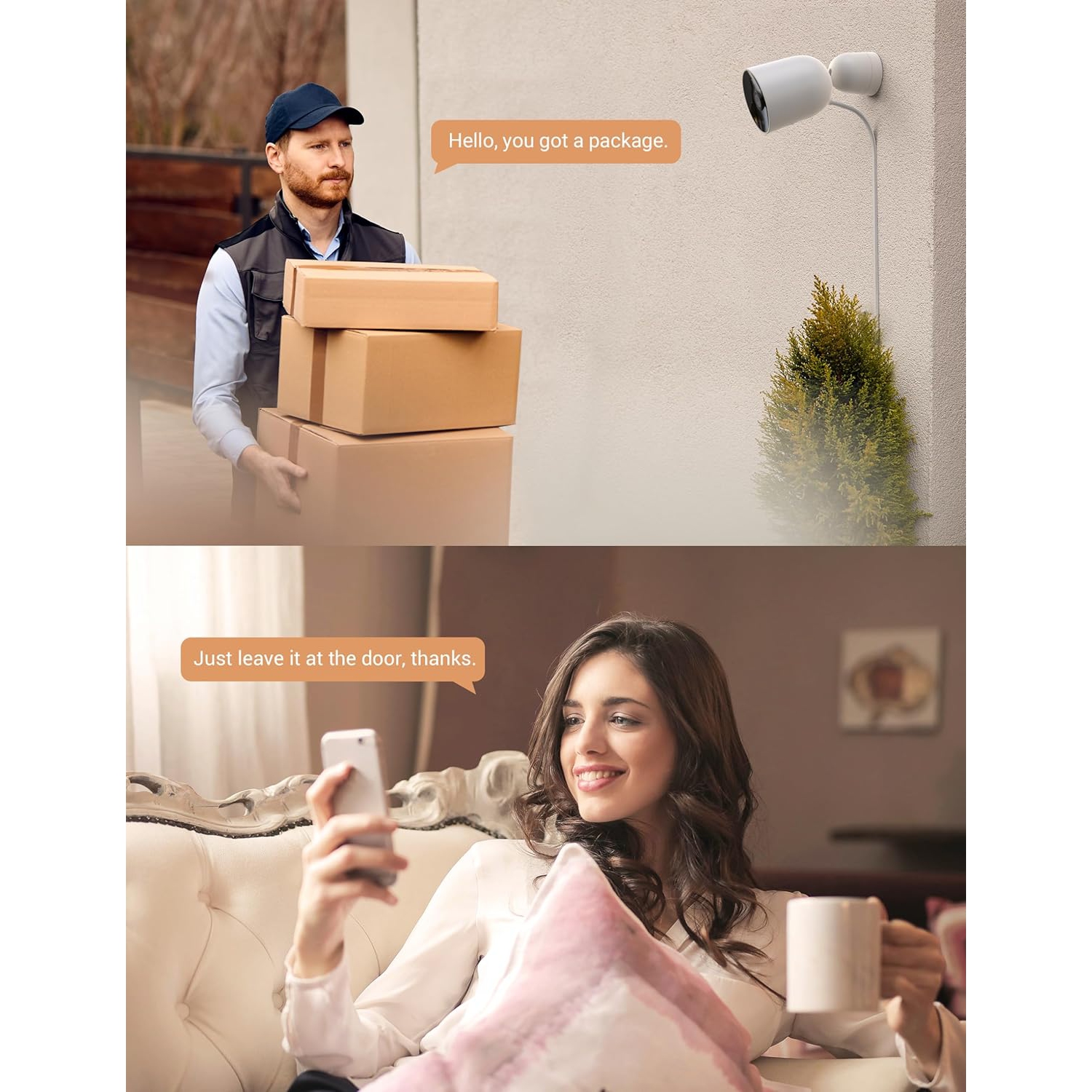 Nooie Outdoor Security Camera, WiFi IP Camera with FHD 1080P, Home Surveillance Bullet Camera with Night Vision, IP66 Waterproof, 2-Way Audio, Motion