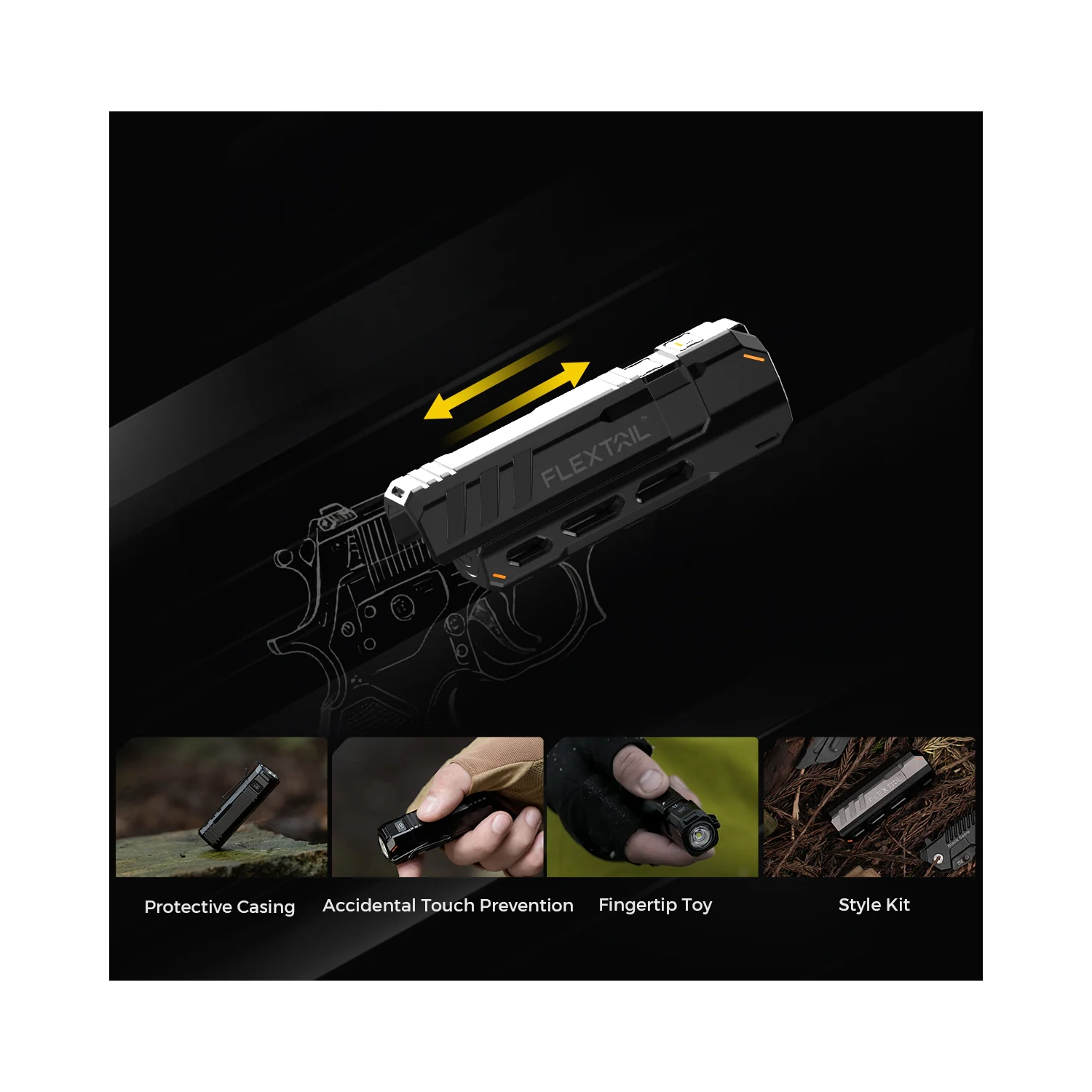 ZERO FLASHLIGHT 1200 - Ultra Light & Bright EDC Outdoor Flashlight