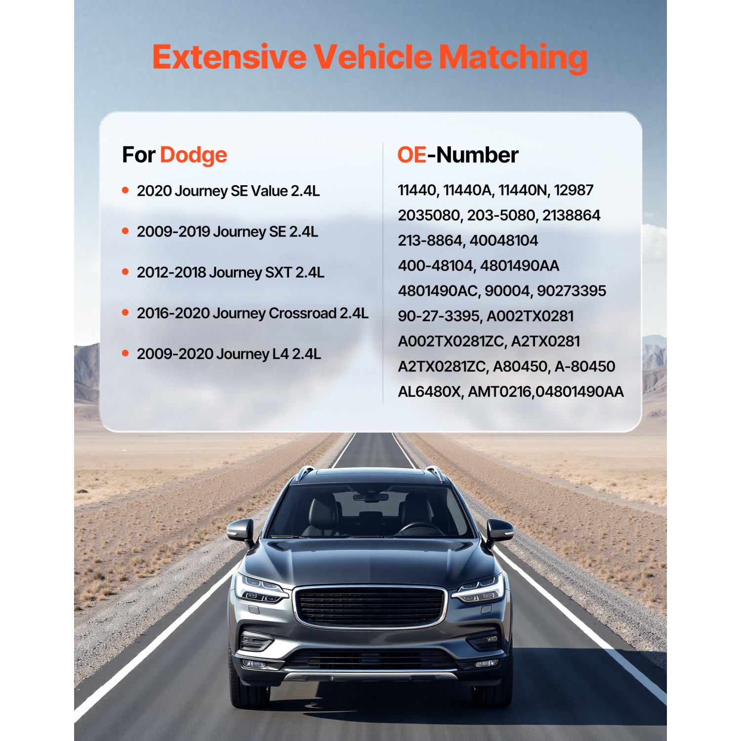 VEVOR 11440 Car Alternator,Fit for Dodge Journey SE Value 2.4L 2020,SXT 2.4L 2012-2018,Crossroad 2016-2020,L4 2009-2020,Replacement Alternator