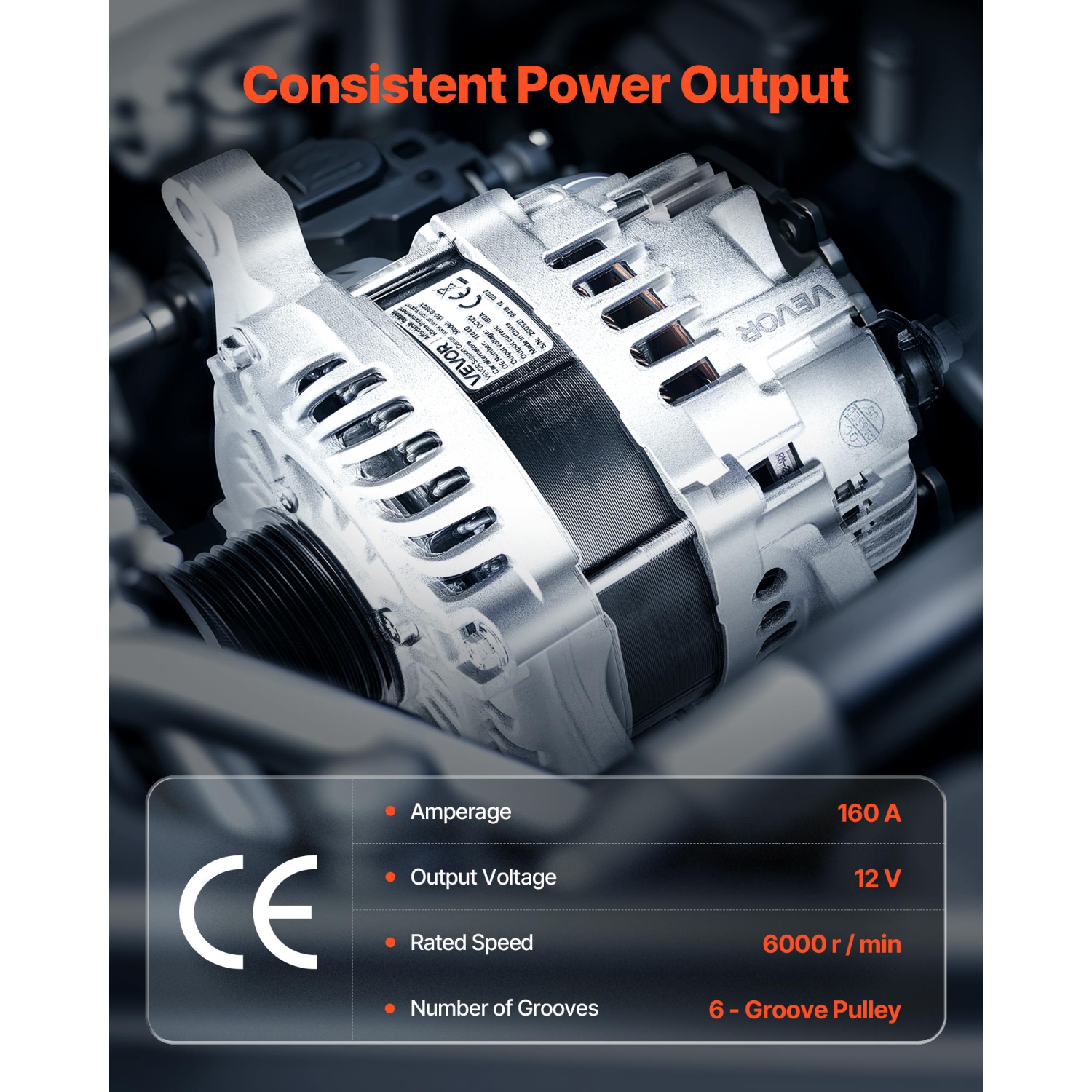 VEVOR 11440 Car Alternator,Fit for Dodge Journey SE Value 2.4L 2020,SXT 2.4L 2012-2018,Crossroad 2016-2020,L4 2009-2020,Replacement Alternator