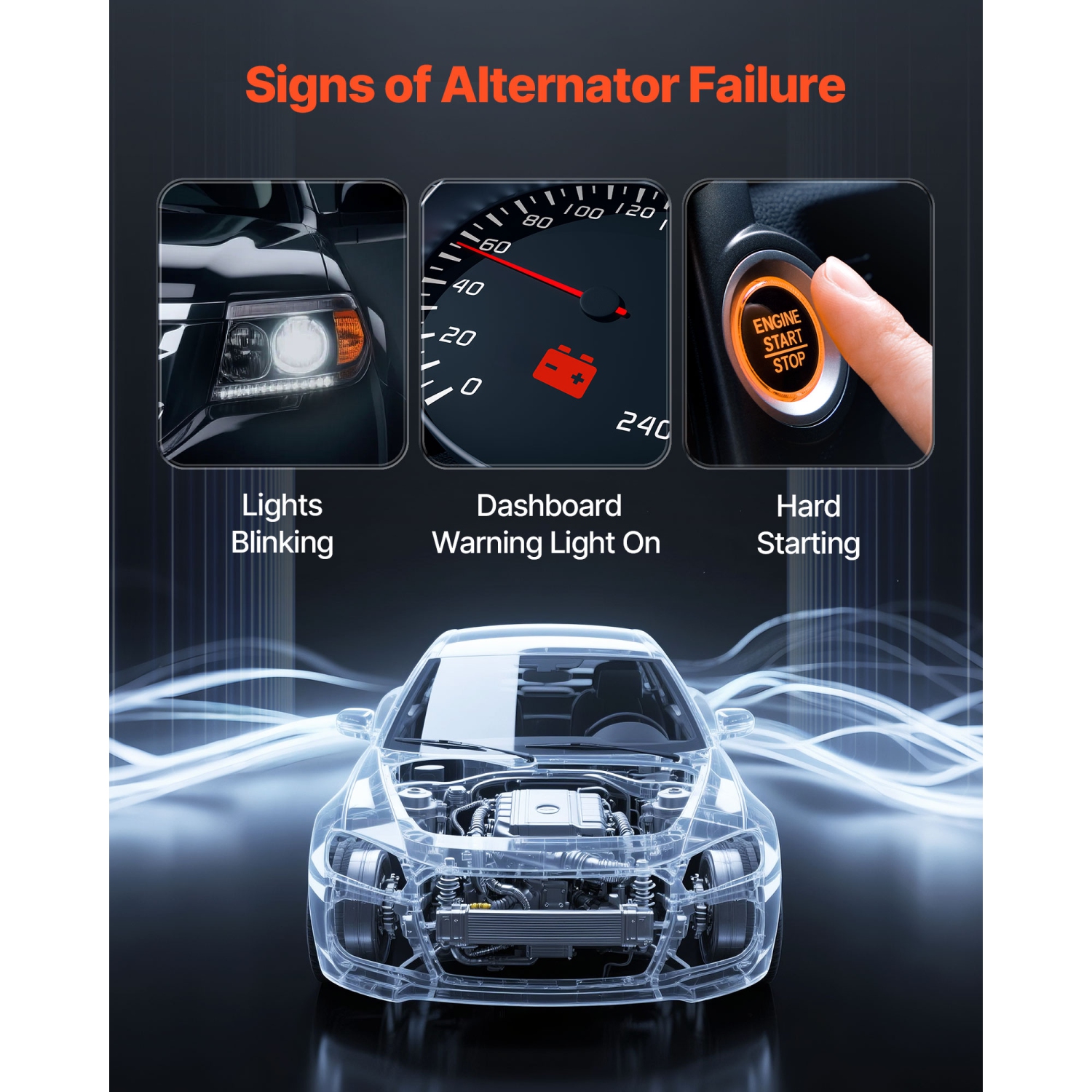 VEVOR 11440 Car Alternator,Fit for Dodge Journey SE Value 2.4L 2020,SXT 2.4L 2012-2018,Crossroad 2016-2020,L4 2009-2020,Replacement Alternator